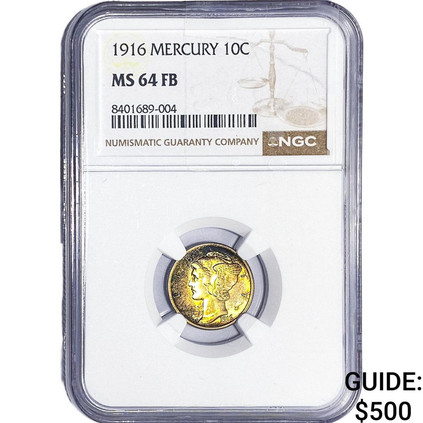 1916 Mercury Silver Dime NGC MS64 FB (1 of 2)