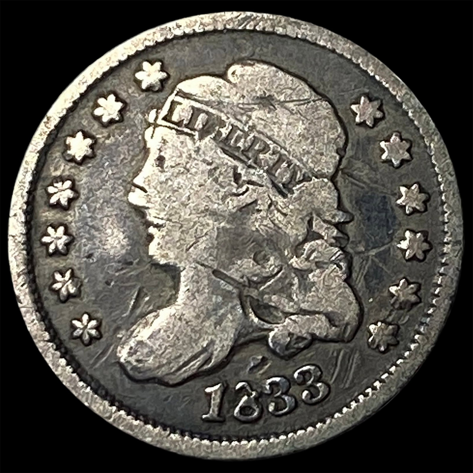 1833 Capped Bust Half Dime LIGHTLY CIRCULATED: 1833 Capped Bust Half Dime LIGHTLY CIRCULATED