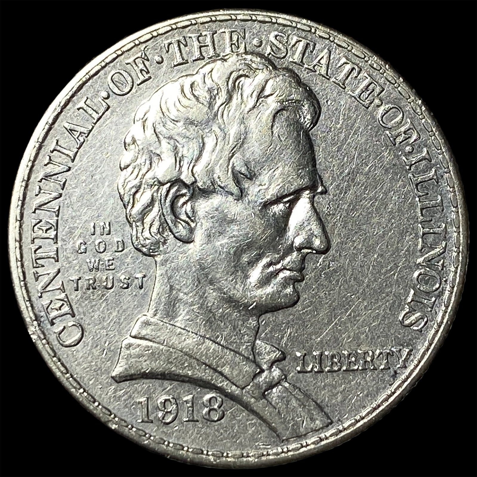 1918 Silver Illinois Centennial Half Dollar CHOICE BU (1 of 2)
