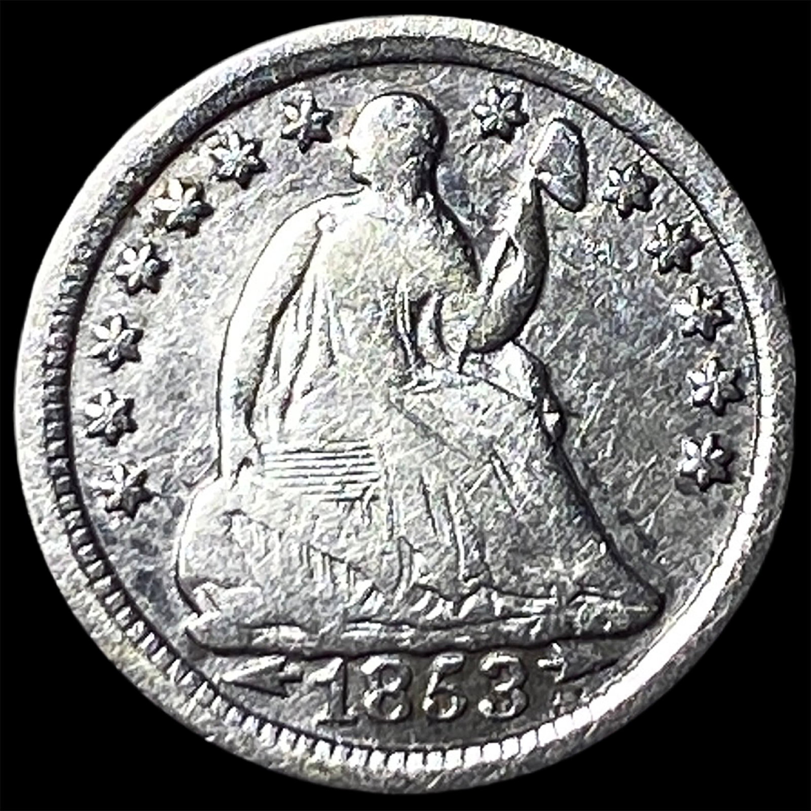 1863 Silver Half Dime LIGHTLY CIRCULATED (1 of 2)