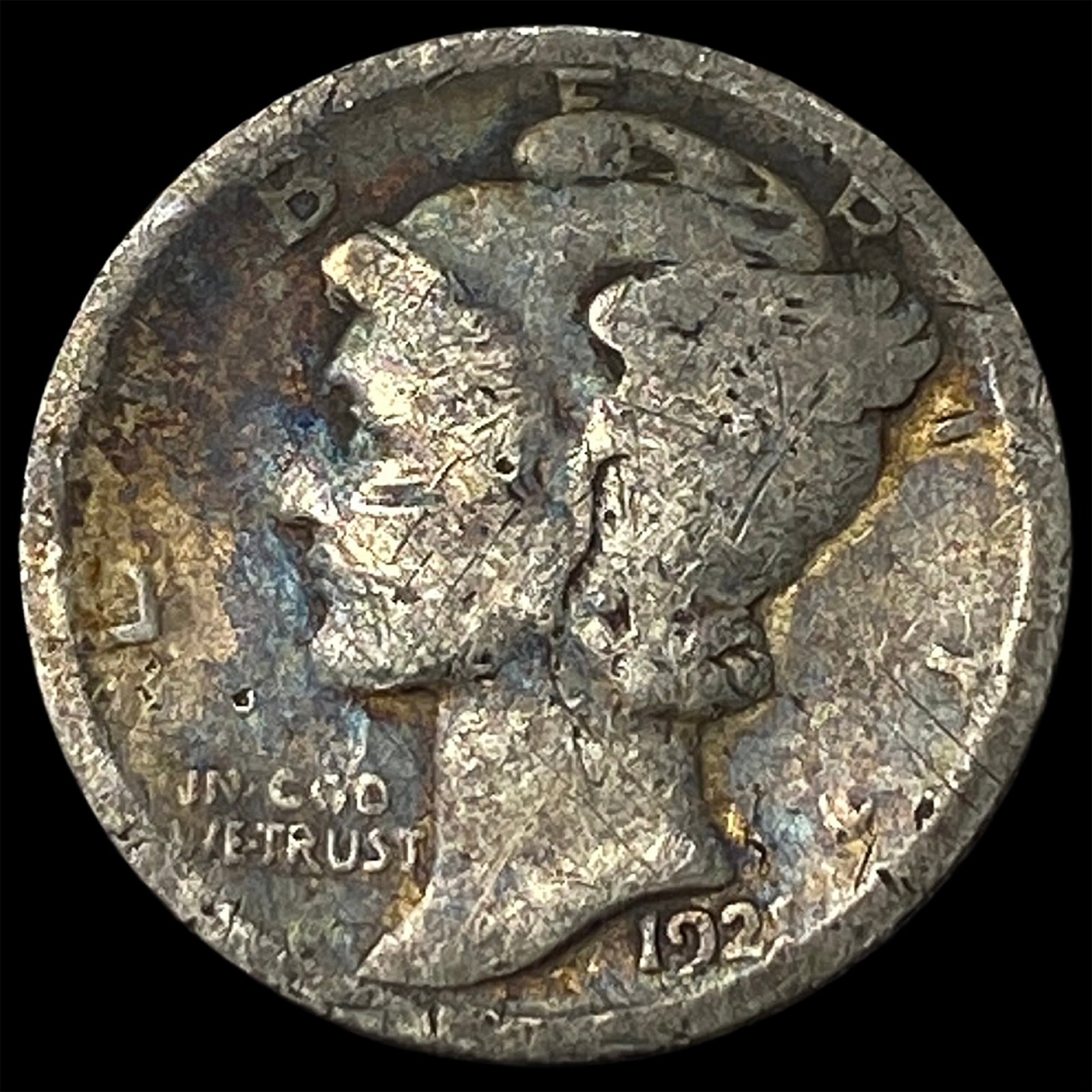 1921-D Silver Mercury Dime NICELY CIRCULATED (1 of 2)