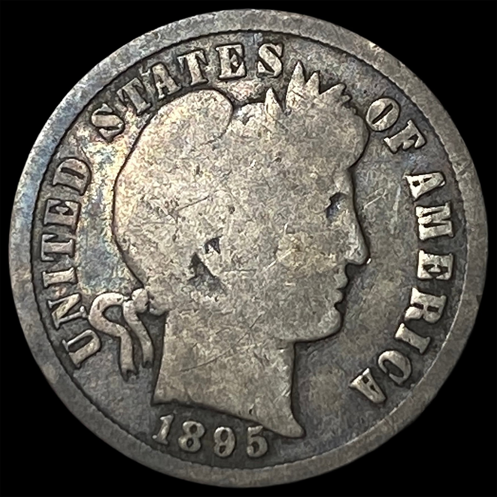 1895-S Silver Barber Dime NICELY CIRCULATED (1 of 2)