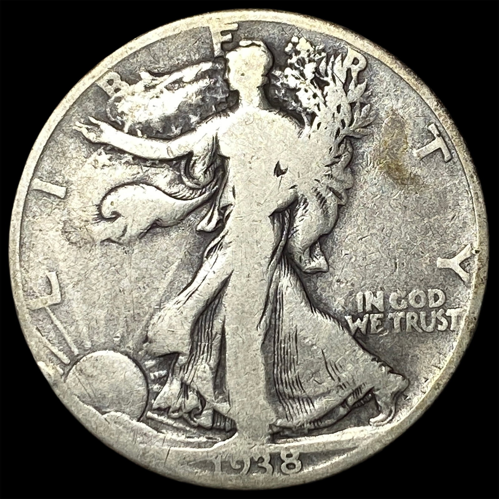 1918-D Silver Walking Liberty Half Dollar NICELY CIRCULATED: 1918-D Silver Walking Liberty Half Dollar NICELY CIRCULATED