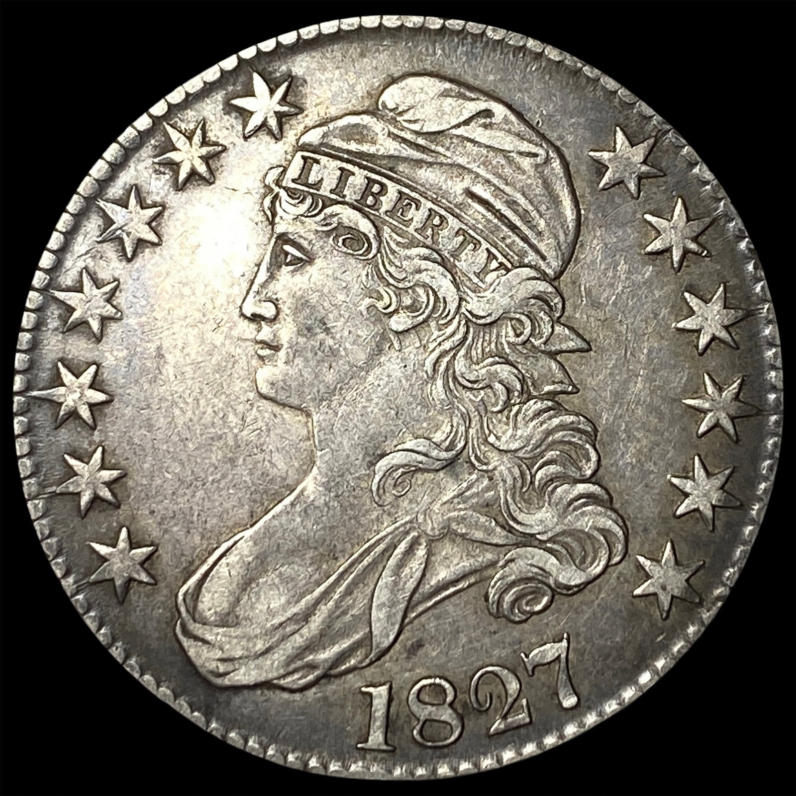 1827 Capped Bust Half Dollar NEARLY UNCIRCULATED (1 of 2)