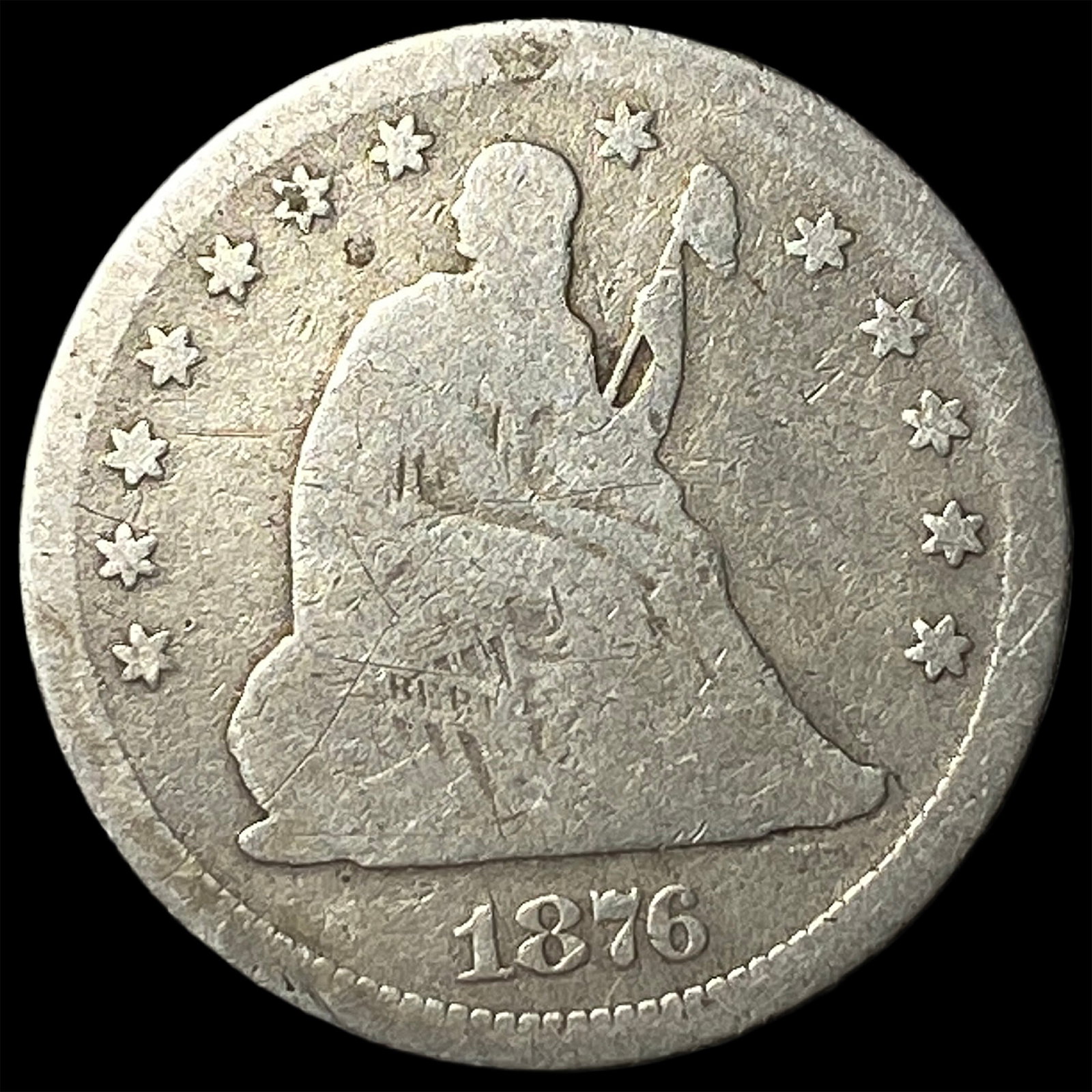 1876 Seated Liberty Quarter NICELY CIRCULATED (1 of 2)