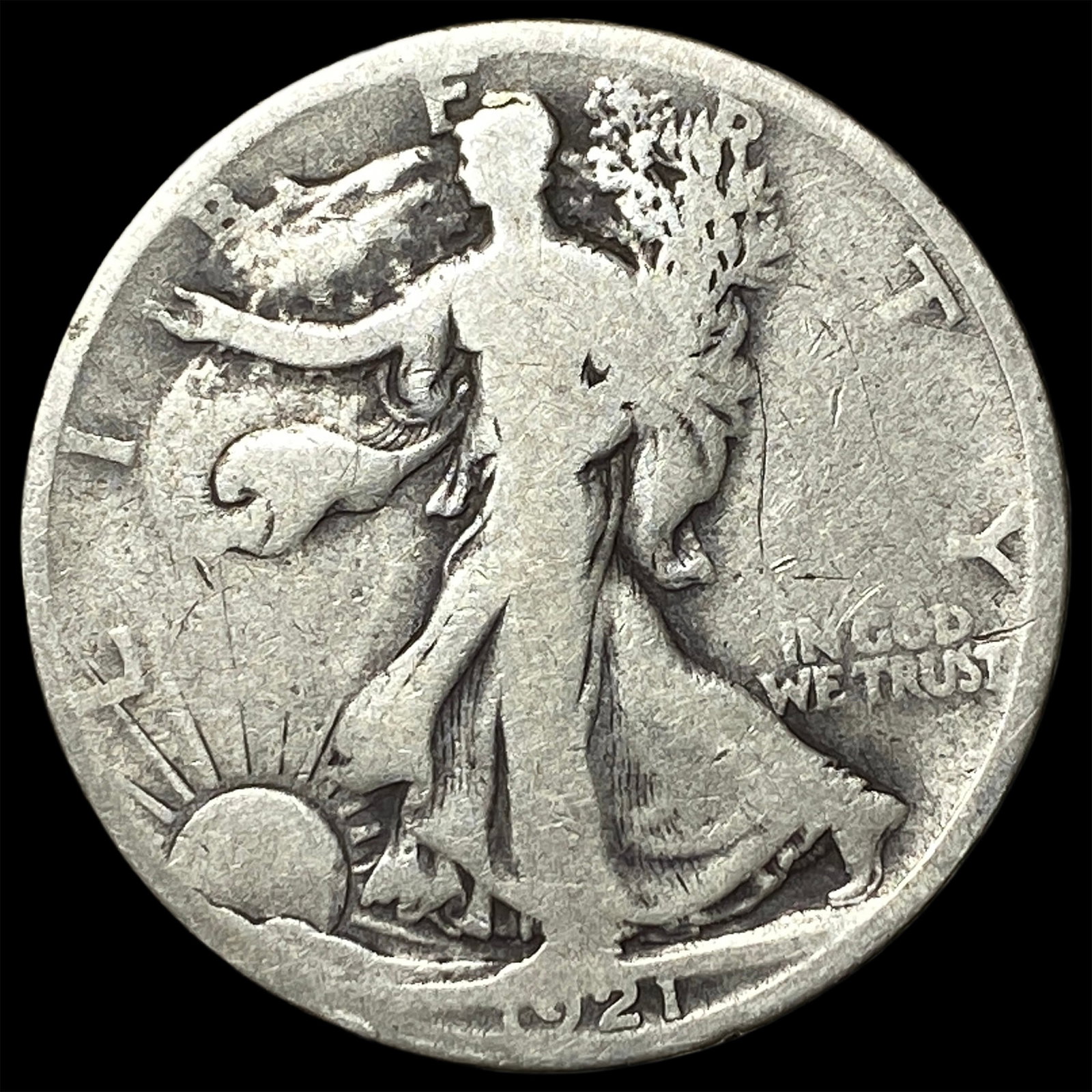 1921-S Silver Walking Liberty Half Dollar NICELY CIRCULATED: 1921-S Silver Walking Liberty Half Dollar NICELY CIRCULATED