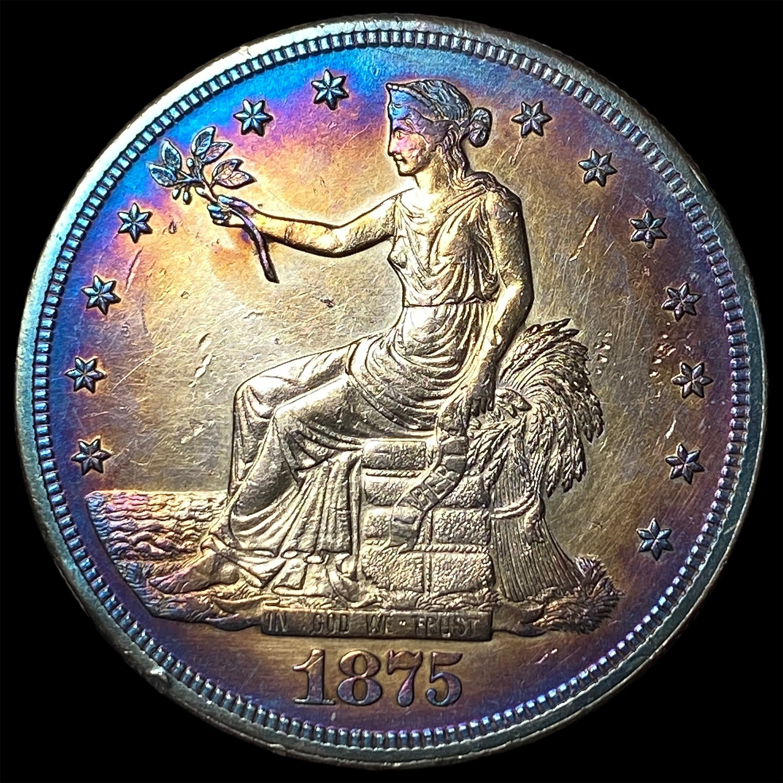 1875-S Silver Trade Dollar CLOSELY UNCIRCULATED: 1875-S Silver Trade Dollar CLOSELY UNCIRCULATED