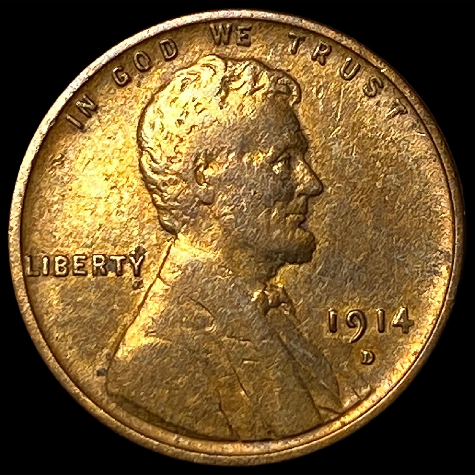 1914-D Lincoln Wheat Cent ABOUT UNCIRCULATED (1 of 2)