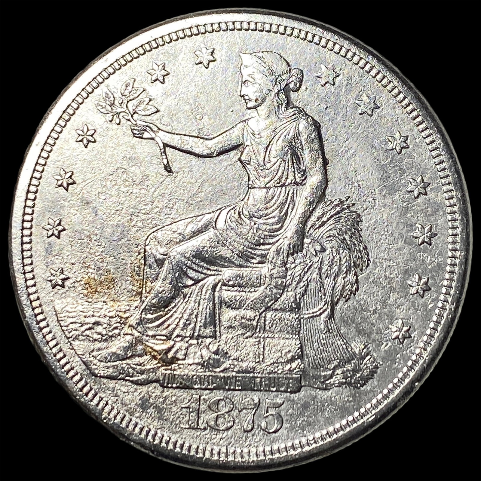 1875 Silver Trade Dollar CLOSELY UNCIRCULATED: 1875 Silver Trade Dollar CLOSELY UNCIRCULATED