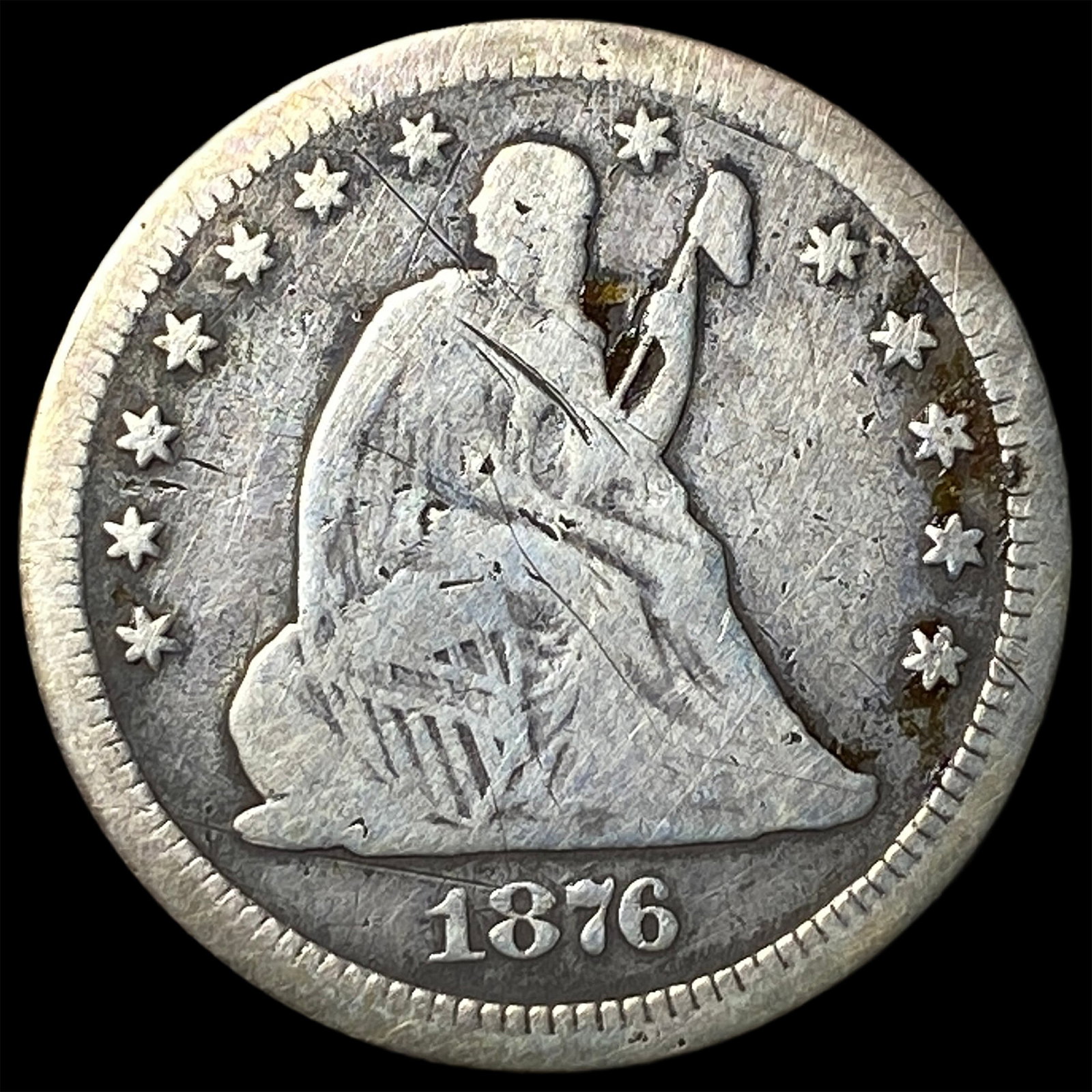 1876-CC Silver Quarter Dollar NICELY CIRCULATED: 1876-CC Silver Quarter Dollar NICELY CIRCULATED
