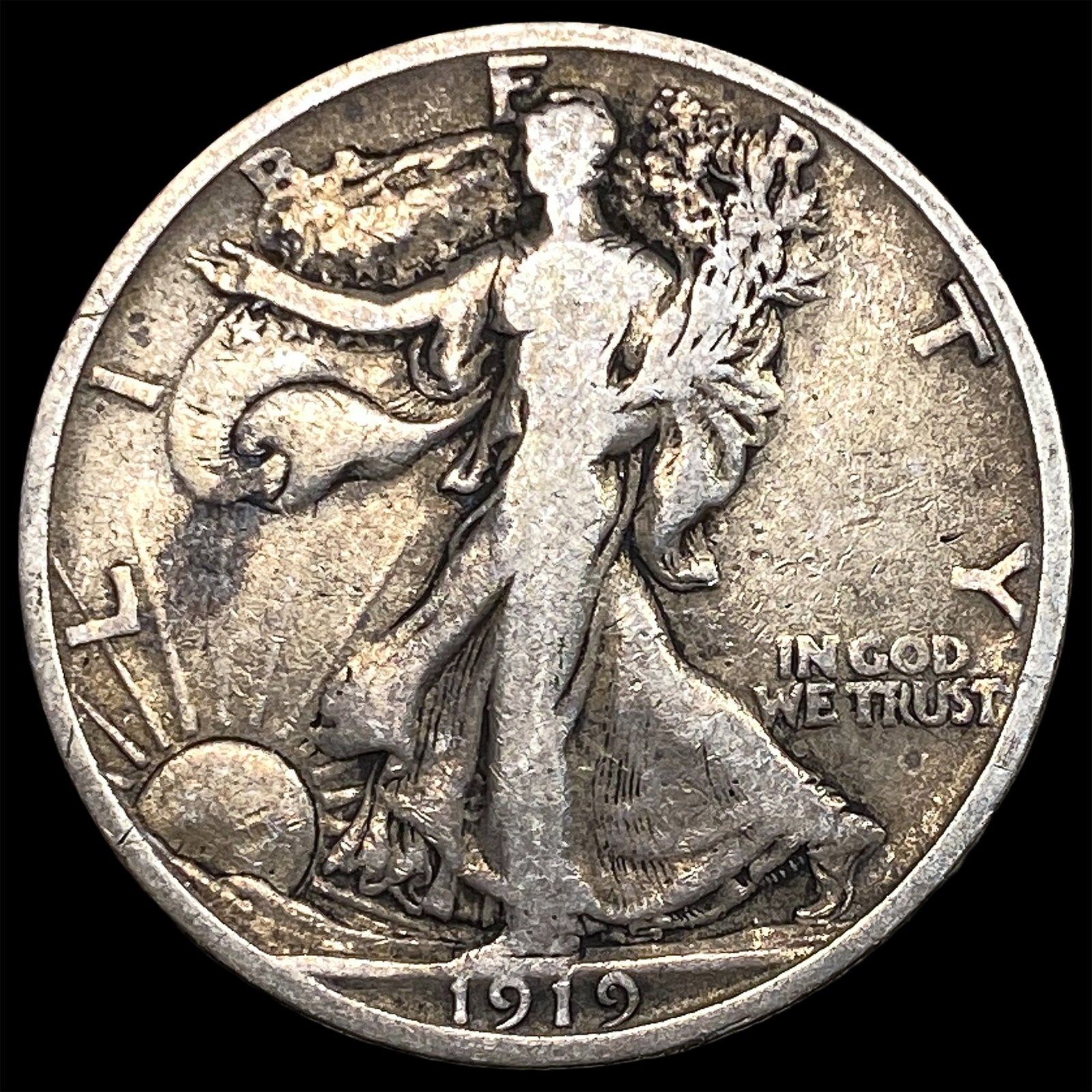 1919-S Silver Walking Liberty Half Dollar LIGHTLY CIRCULATED: 1919-S Silver Walking Liberty Half Dollar LIGHTLY CIRCULATED