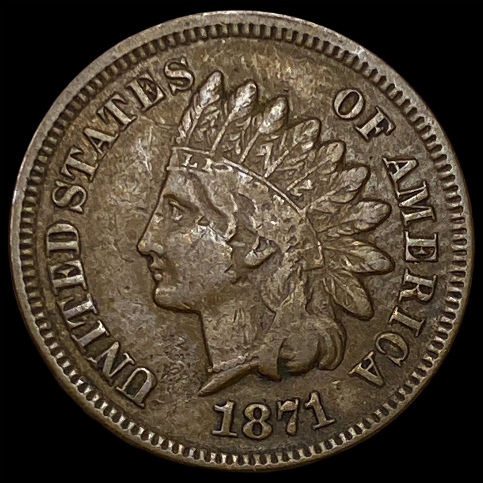 1871 Indian Head Cent LIGHTLY CIRCULATED: 1871 Indian Head Cent LIGHTLY CIRCULATED