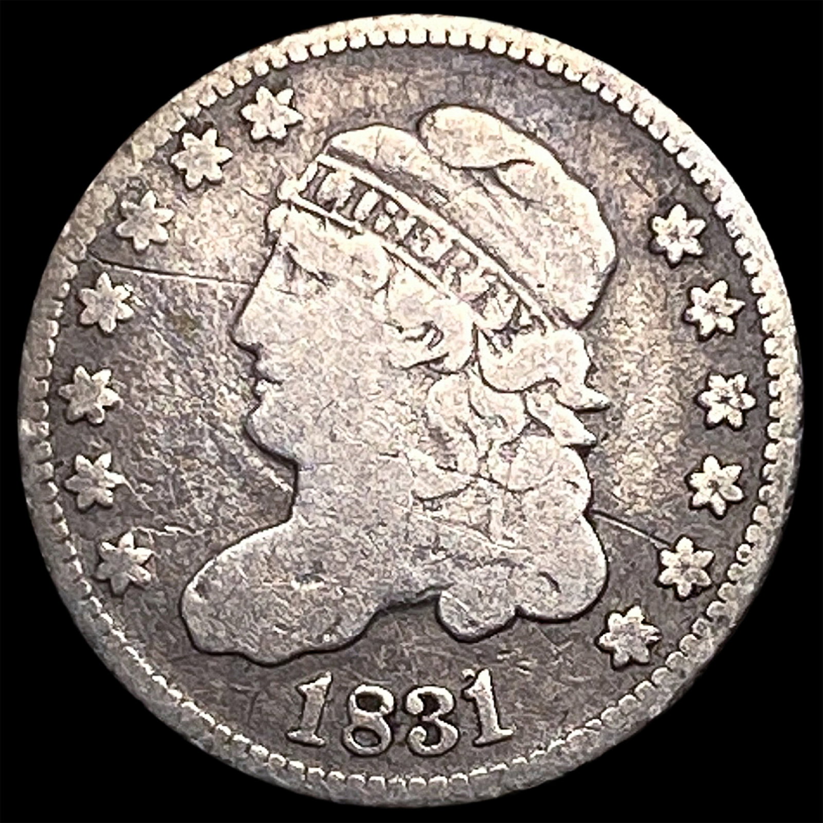 1831 Capped Bust Silver Half Dime NICELY CIRCULATED: 1831 Capped Bust Silver Half Dime NICELY CIRCULATED