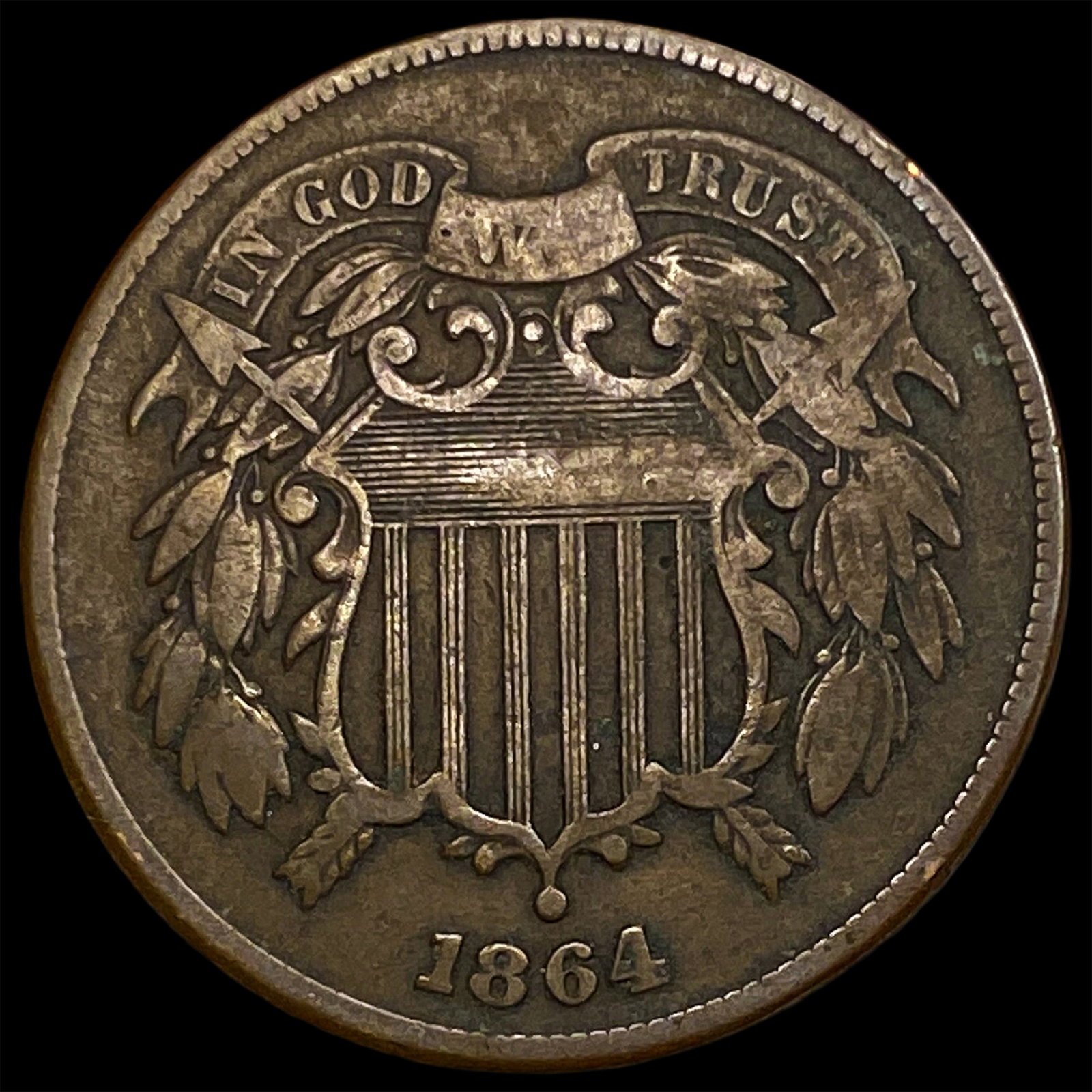 1864 Copper 2 Cents NICELY CIRCULATED (1 of 2)