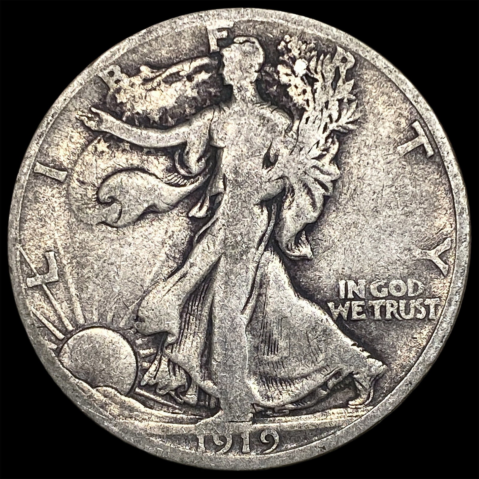 1919-D Silver Walking Liberty Half Dollar NICELY CIRCULATED: 1919-D Silver Walking Liberty Half Dollar NICELY CIRCULATED