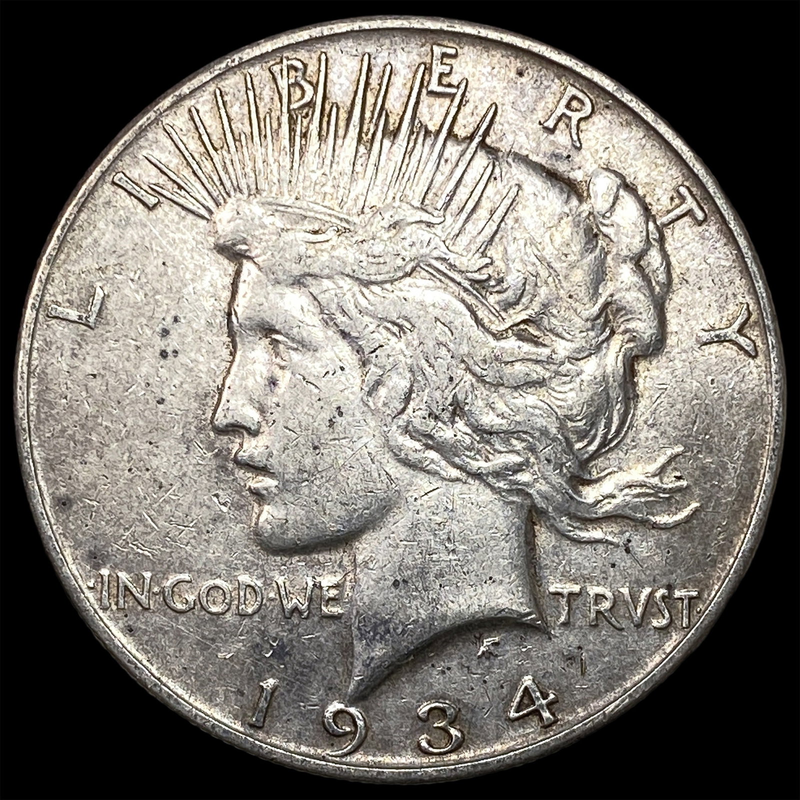 1934-S Silver Peace Dollar NEARLY UNCIRCULATED: 1934-S Silver Peace Dollar NEARLY UNCIRCULATED