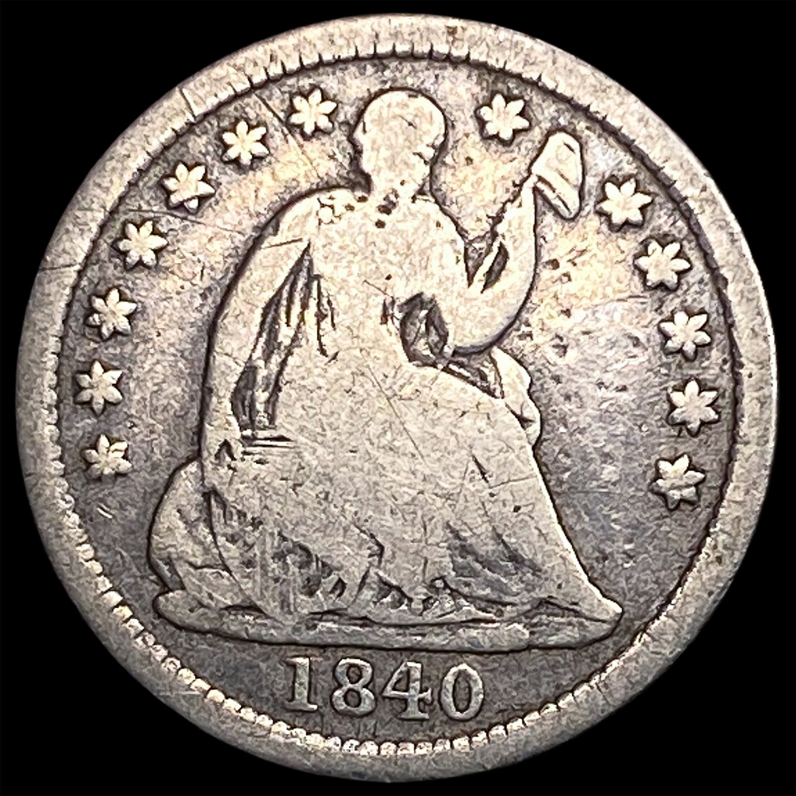 1840 Seated Liberty Half Dime NICELY CIRCULATED: 1840 Seated Liberty Half Dime NICELY CIRCULATED