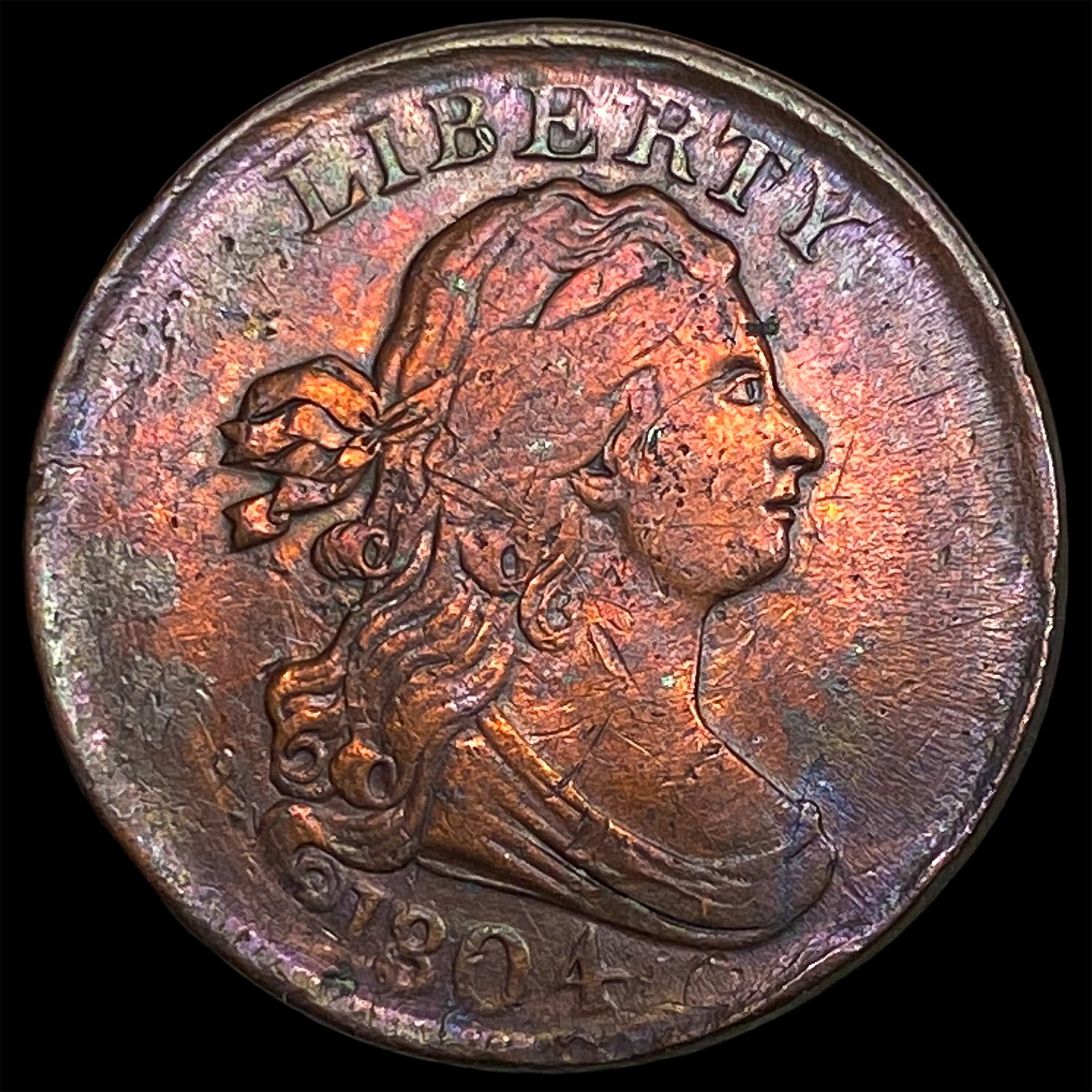 1804 Copper Half Cent ABOUT UNCIRCULATED: 1804 Copper Half Cent ABOUT UNCIRCULATED