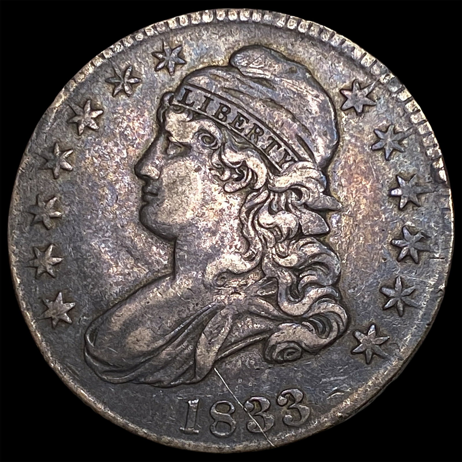 1833 Capped Bust Half Dollar NEARLY UNCIRCULATED: 1833 Capped Bust Half Dollar NEARLY UNCIRCULATED