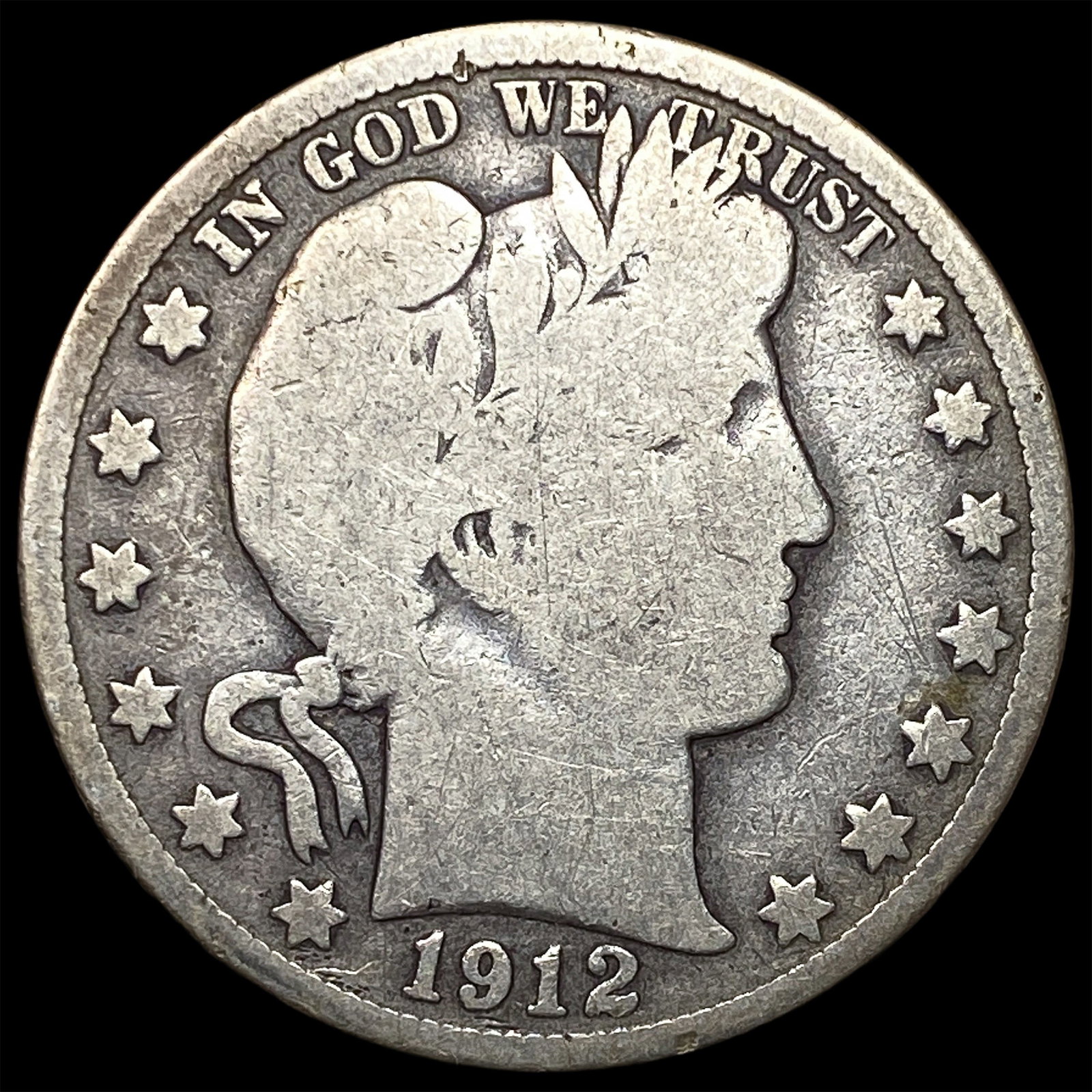 1912 Barber Half Dollar NICELY CIRCULATED: 1912 Barber Half Dollar NICELY CIRCULATED