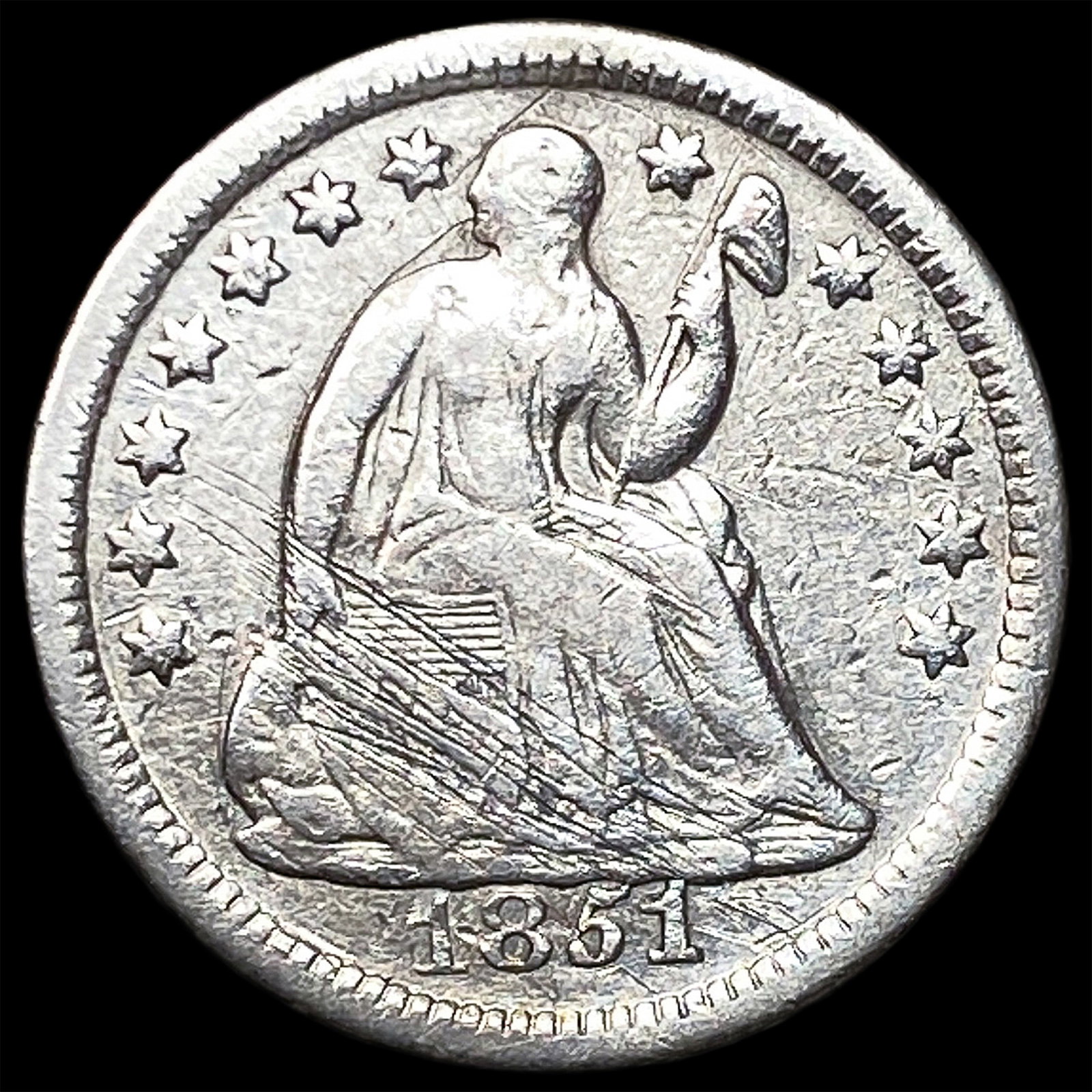 1851-O Silver Half Dime ABOUT UNCIRCULATED: 1851-O Silver Half Dime ABOUT UNCIRCULATED