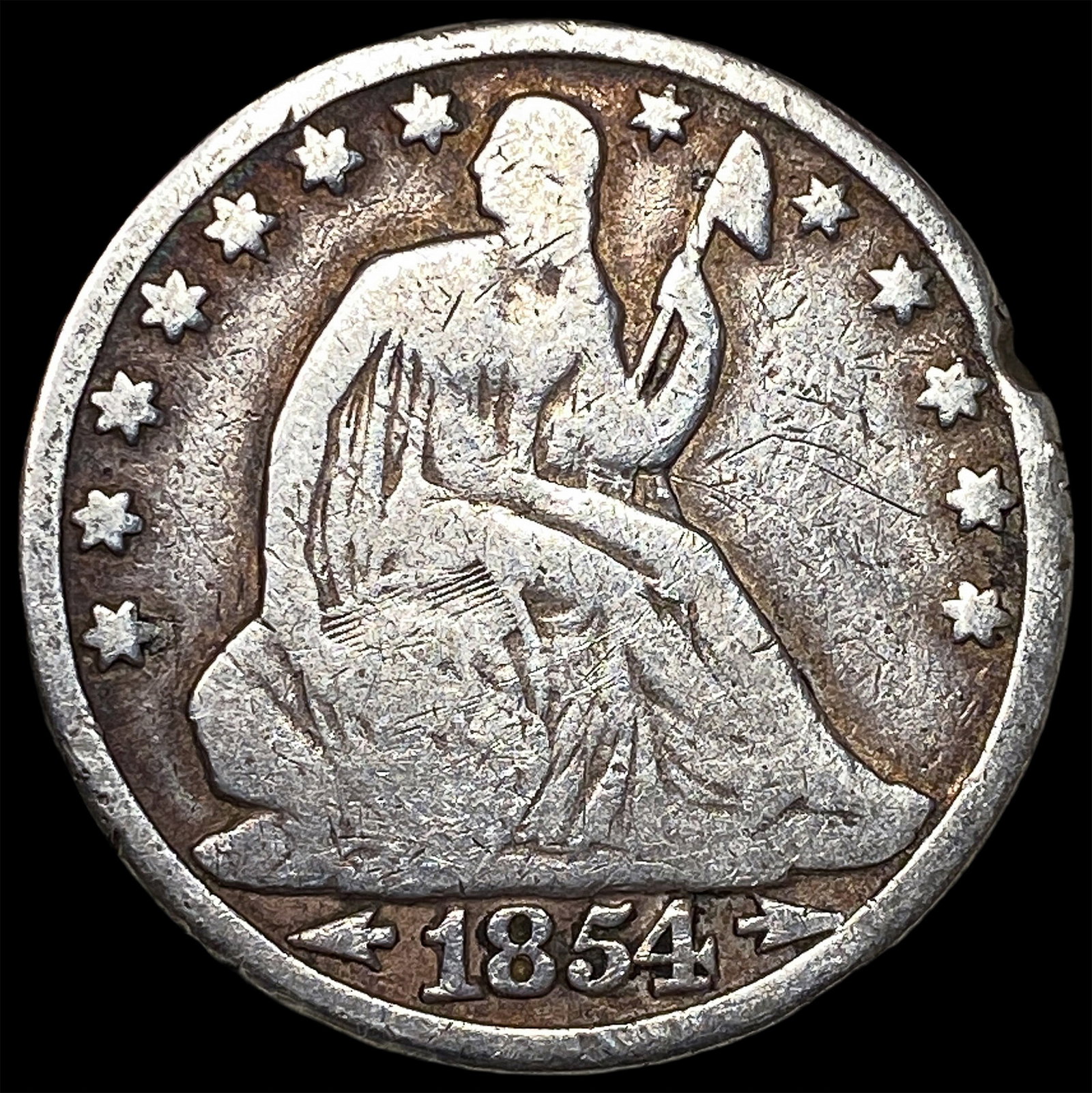 1854-O Silver Half Dollar NICELY CIRCULATED: 1854-O Silver Half Dollar NICELY CIRCULATED