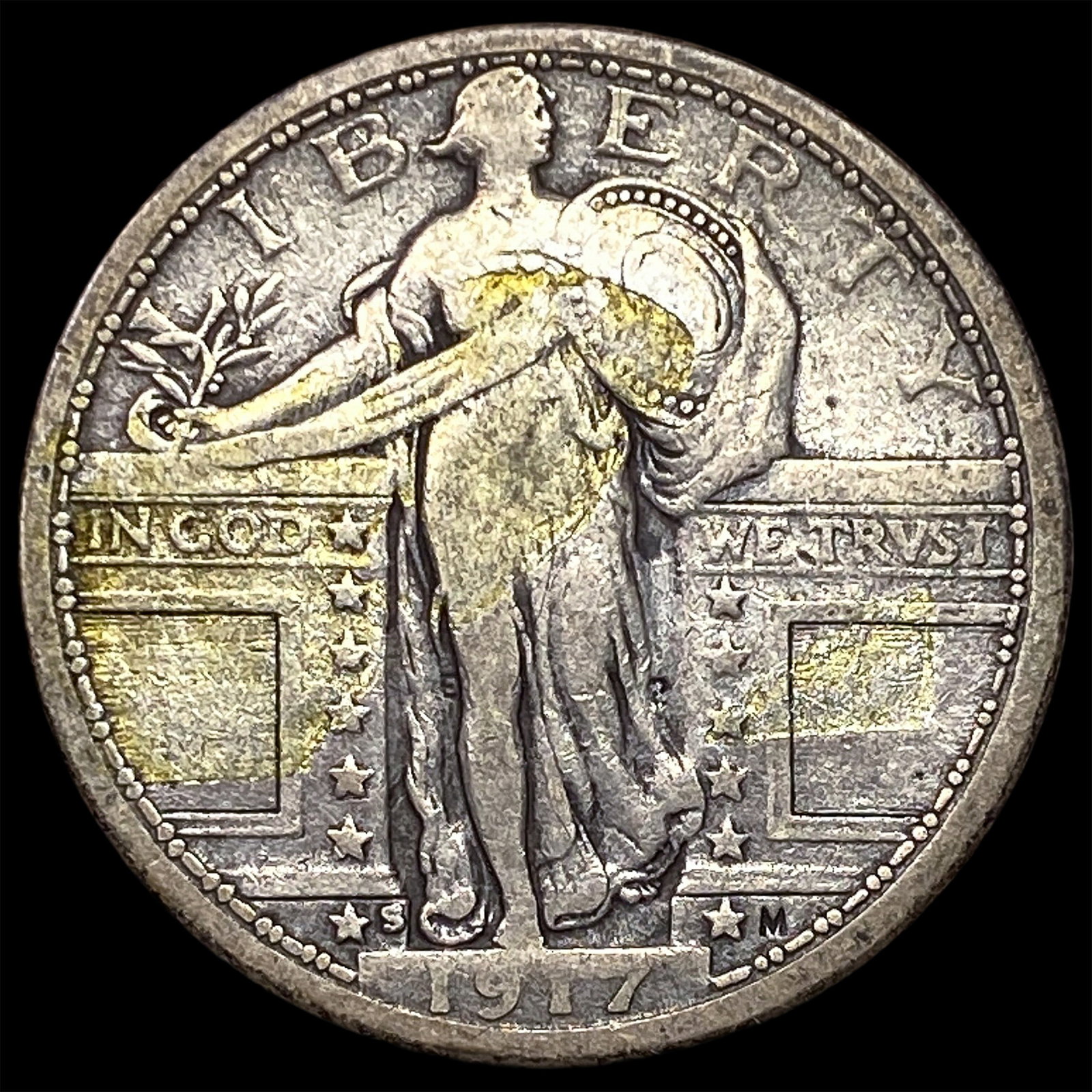 1917-S Silver Standing Liberty Quarter NICELY CIRCULATED: 1917-S Silver Standing Liberty Quarter NICELY CIRCULATED