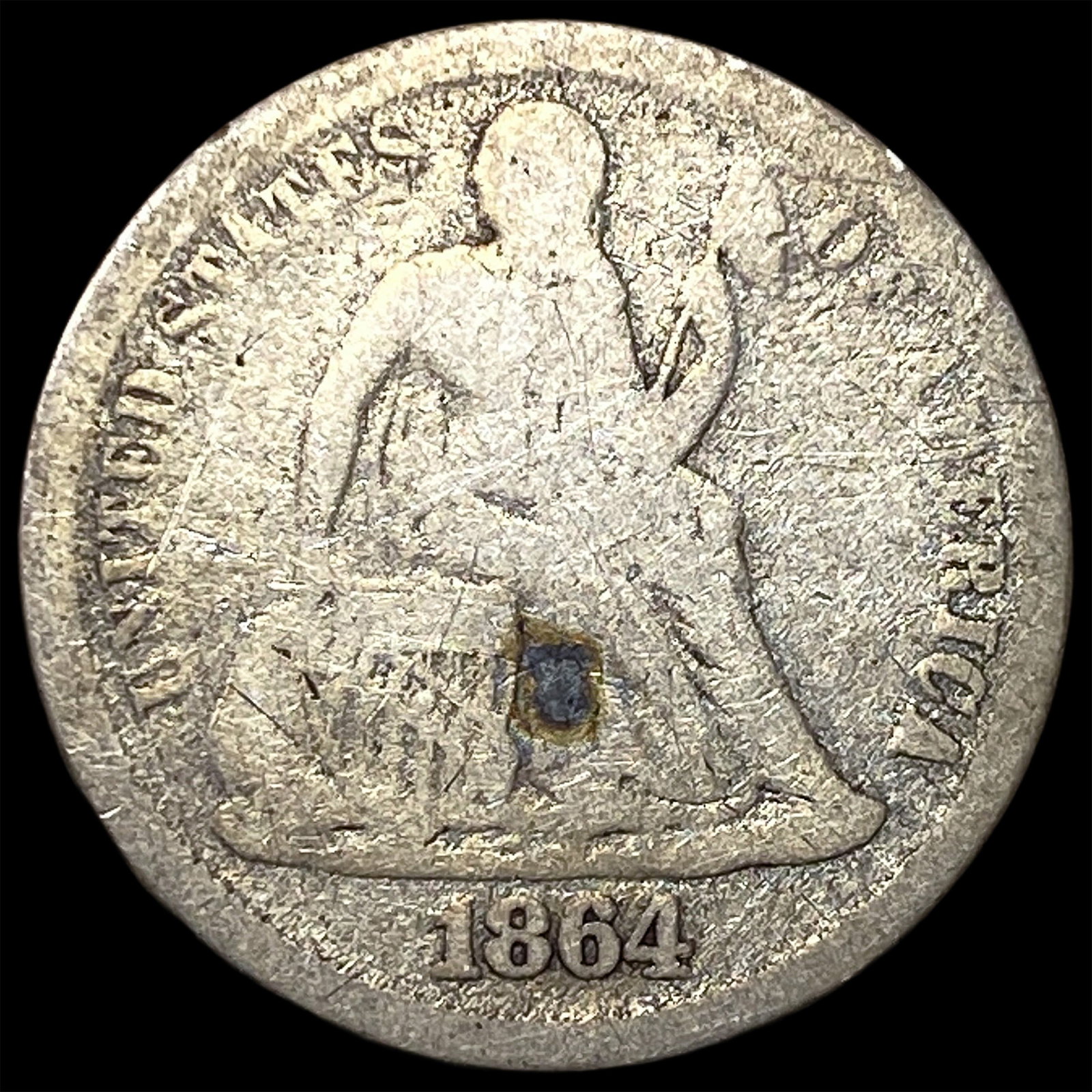 1864 Seated Liberty Dime NICELY CIRCULATED (1 of 2)