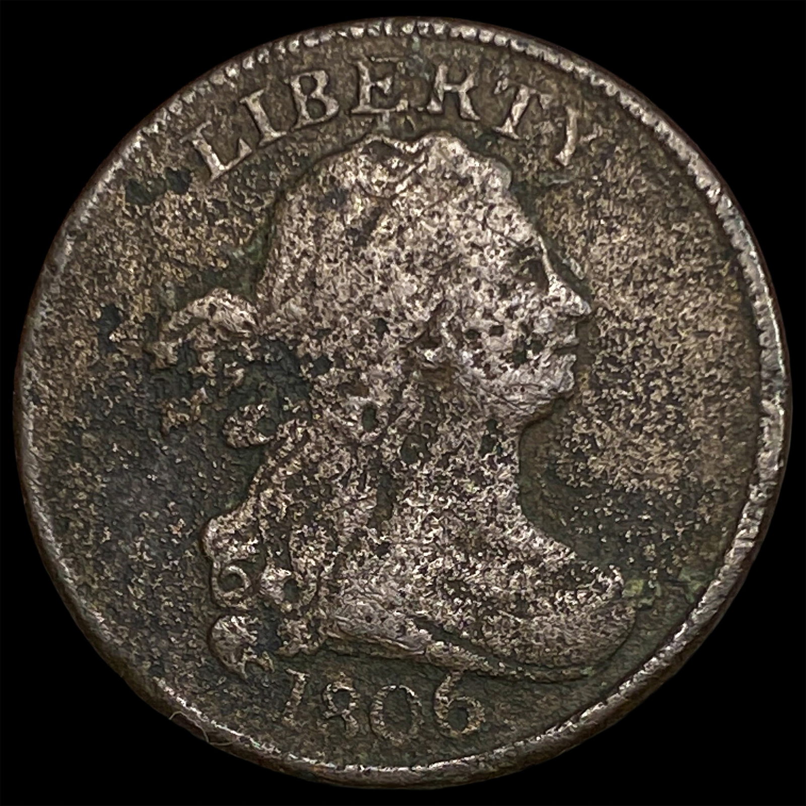 1806 Draped Bust Half Cent LIGHTLY CIRCULATED: 1806 Draped Bust Half Cent LIGHTLY CIRCULATED