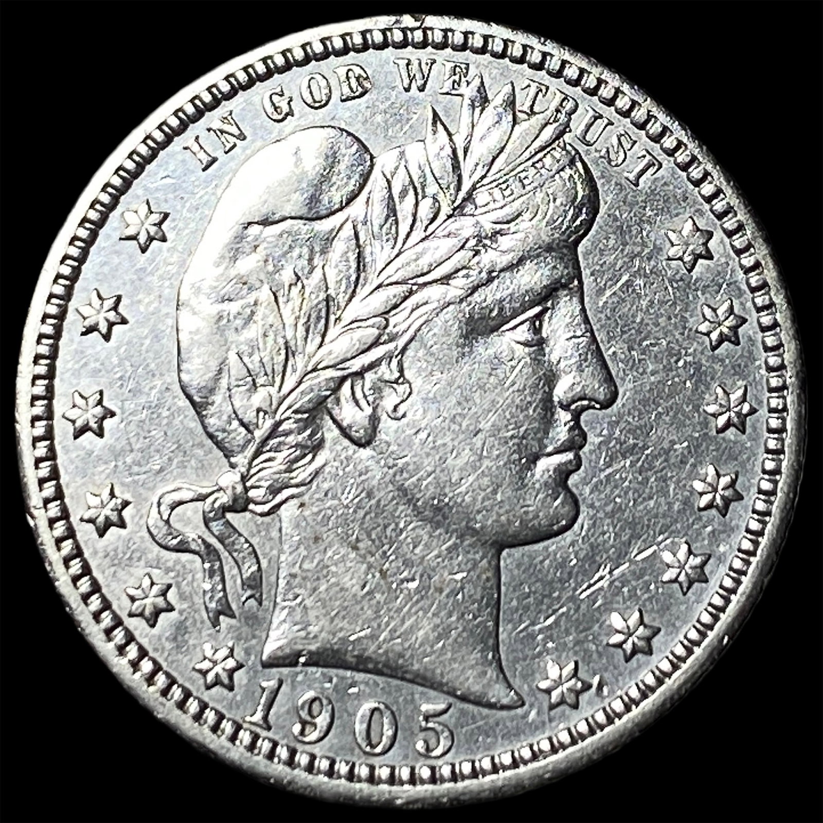 1905 Silver Barber Quarter CLOSELY UNCIRCULATED: 1905 Silver Barber Quarter CLOSELY UNCIRCULATED