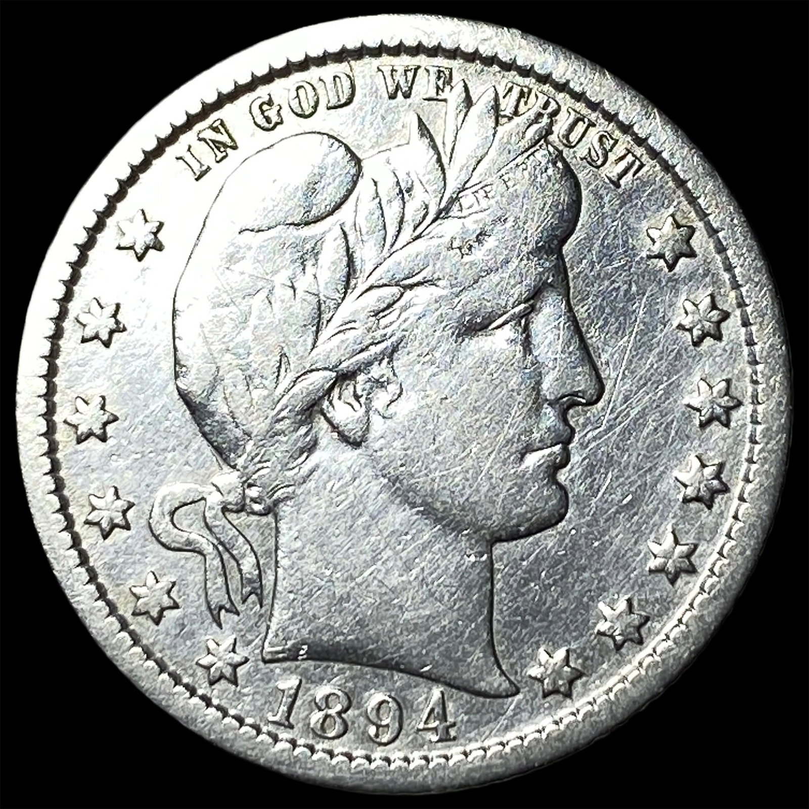 1894-O Silver Barber Quarter LIGHTLY CIRCULATED (1 of 2)