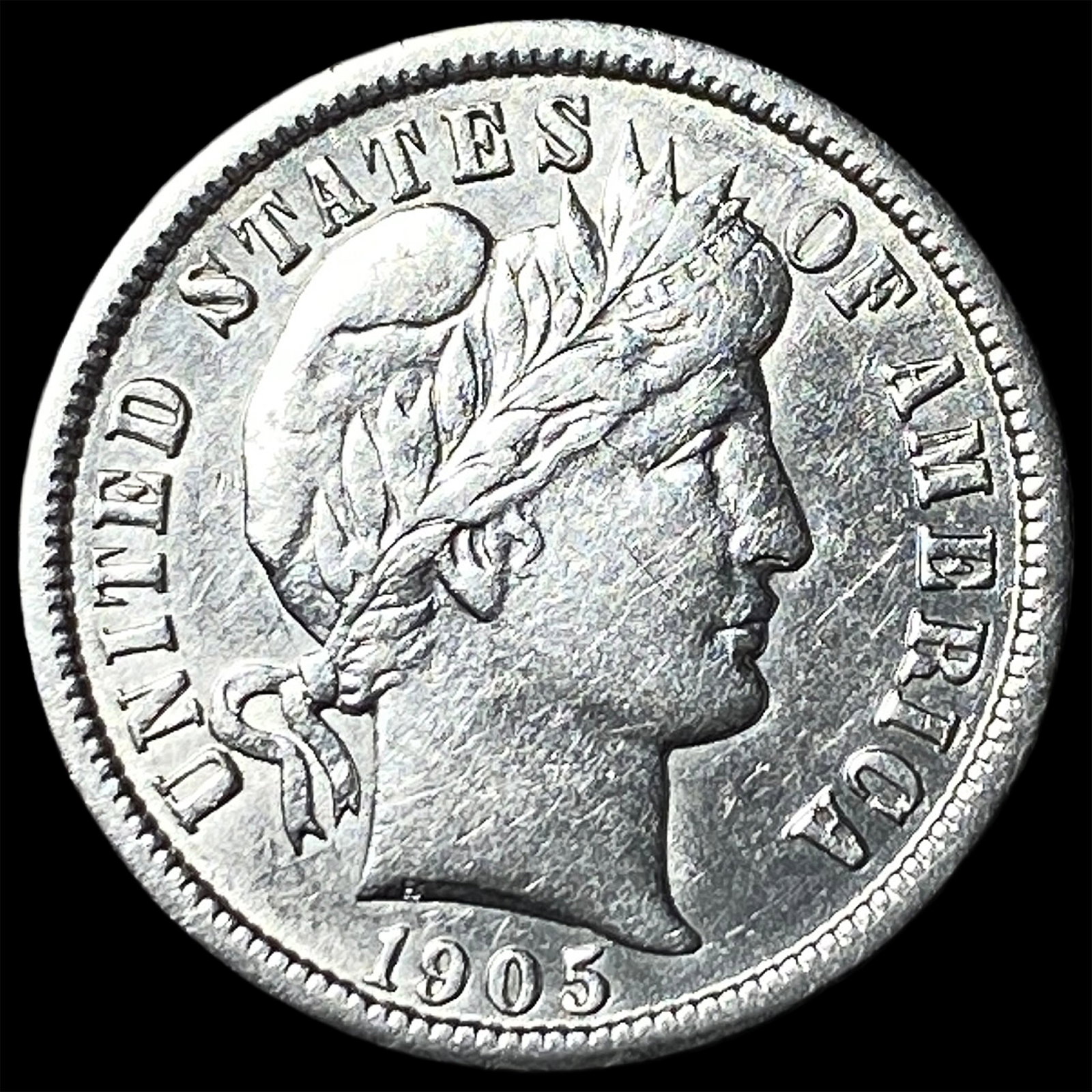 1905-O Silver Barber Dime CLOSELY UNCIRCULATED (1 of 2)