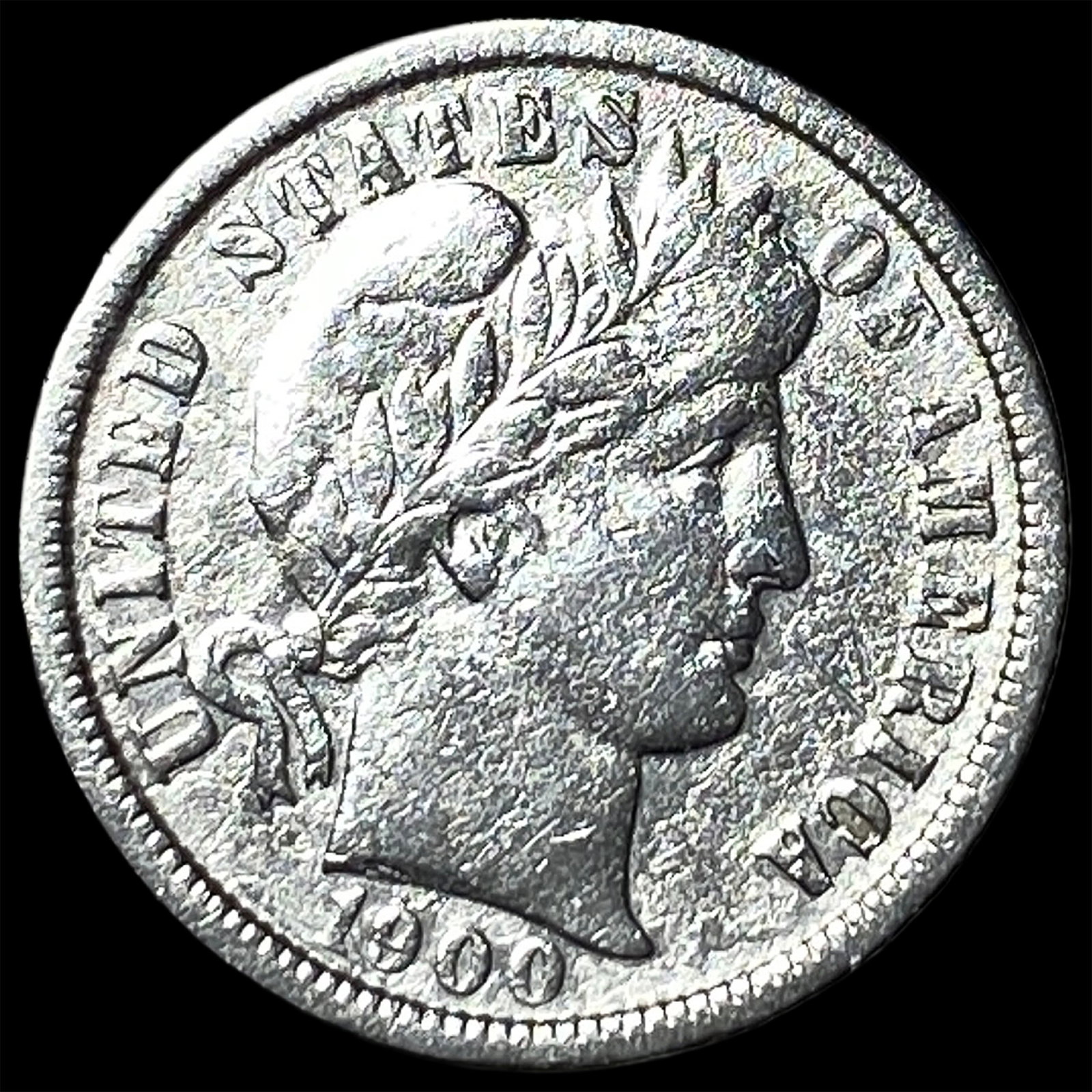 1900-O Silver Barber Dime NEARLY UNCIRCULATED: 1900-O Silver Barber Dime NEARLY UNCIRCULATED