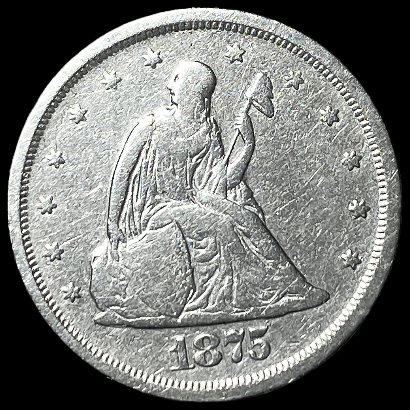 1875-S Silver Twenty Cents LIGHTLY CIRCULATED: 1875-S Silver Twenty Cents LIGHTLY CIRCULATED