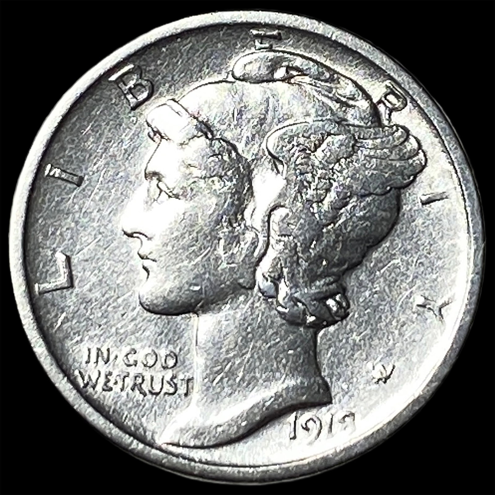 1918-D Mercury Dime CLOSELY UNCIRCULATED: 1918-D Mercury Dime CLOSELY UNCIRCULATED