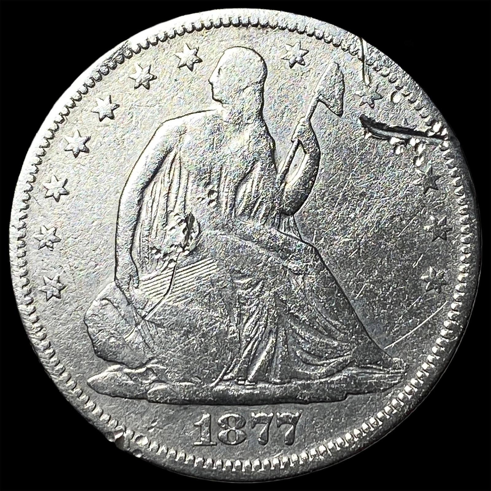 1877-S Silver Seated Liberty Half Dollar NICELY CIRCULATED: 1877-S Silver Seated Liberty Half Dollar NICELY CIRCULATED