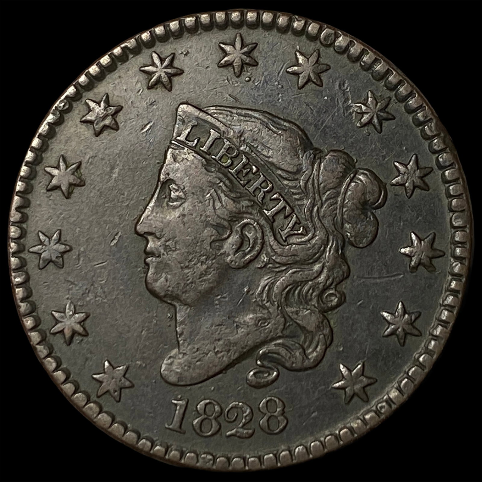 1828 Copper Large Cent ABOUT UNCIRCULATED: 1828 Copper Large Cent ABOUT UNCIRCULATED