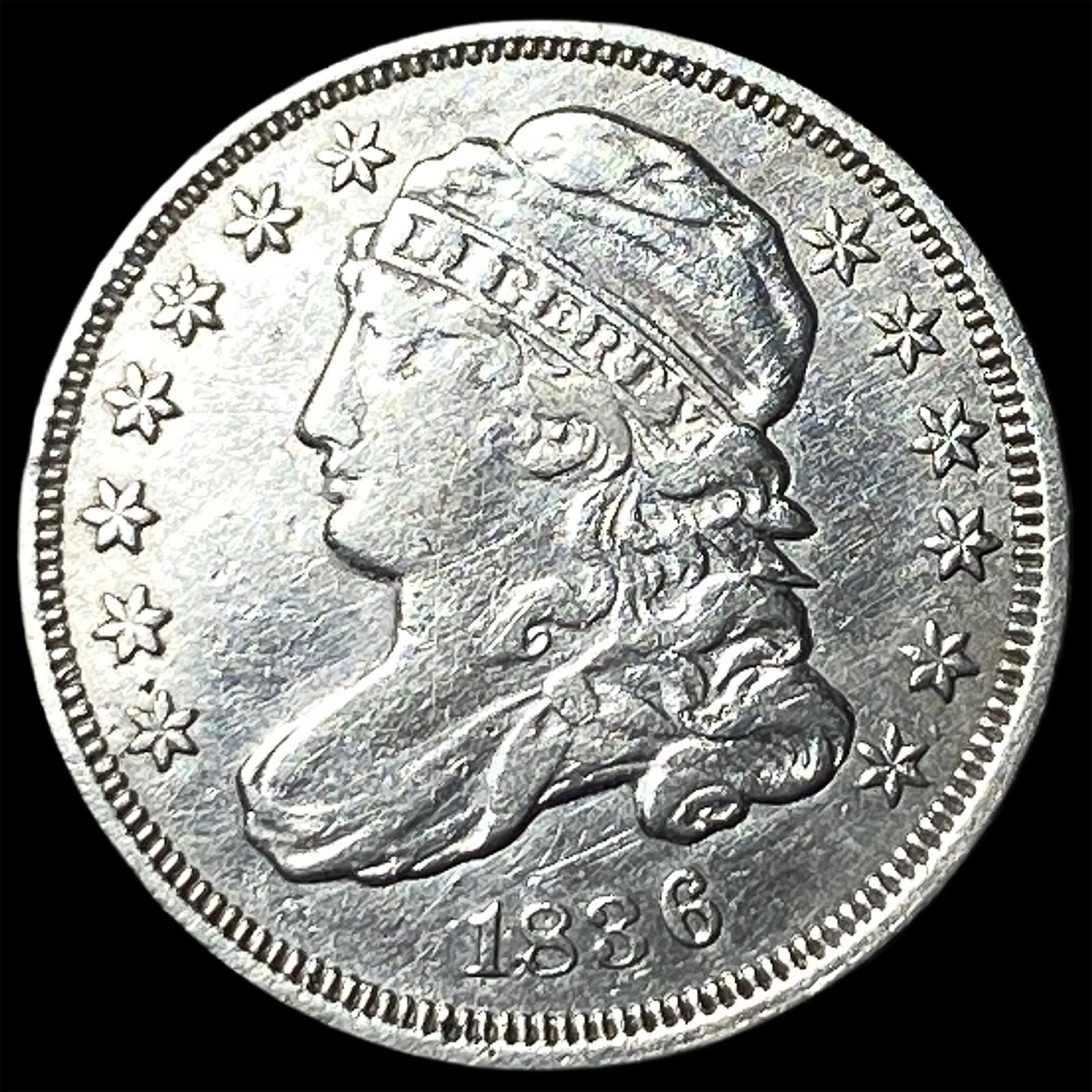 1836 Capped Bust Silver Dime NEARLY UNCIRCULATED: 1836 Capped Bust Silver Dime NEARLY UNCIRCULATED
