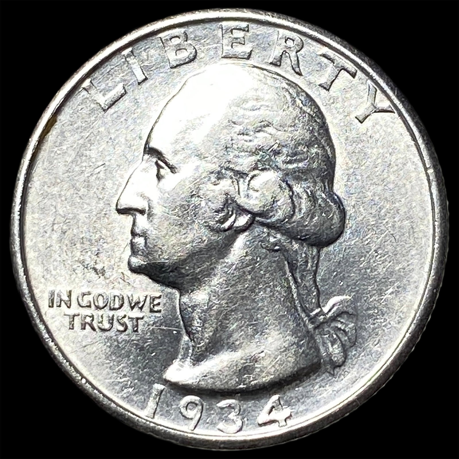 1934-D Silver Washington Quarter CLOSELY UNCIRCULATED: 1934-D Silver Washington Quarter CLOSELY UNCIRCULATED