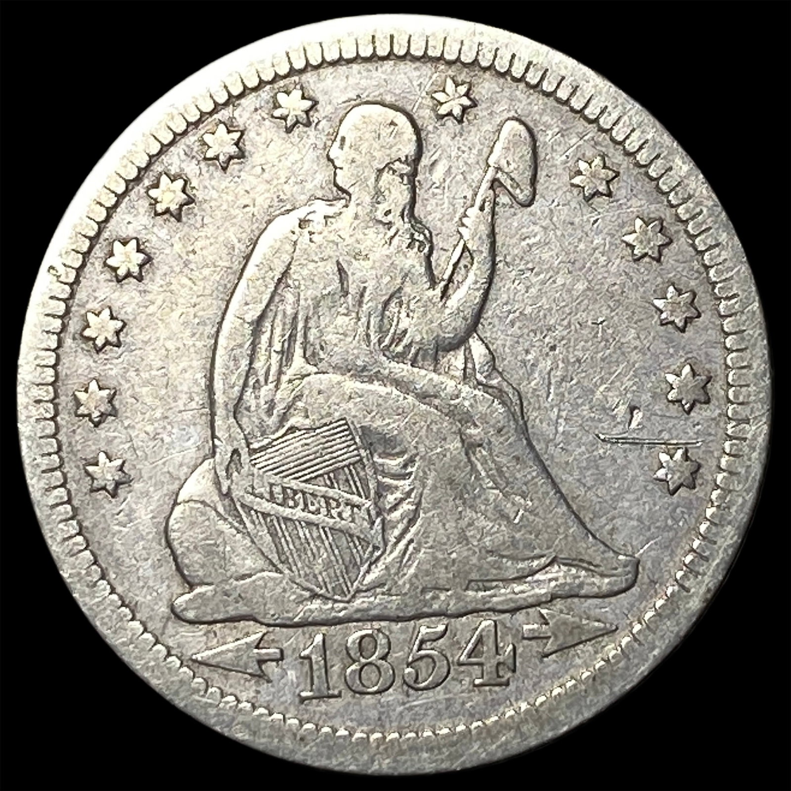1854 Seated Liberty Quarter LIGHTLY CIRCULATED (1 of 2)