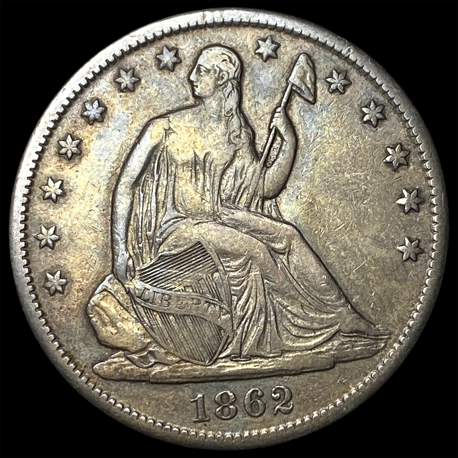1862-S Seated Liberty Half Dollar NEARLY UNCIRCULATED (1 of 2)
