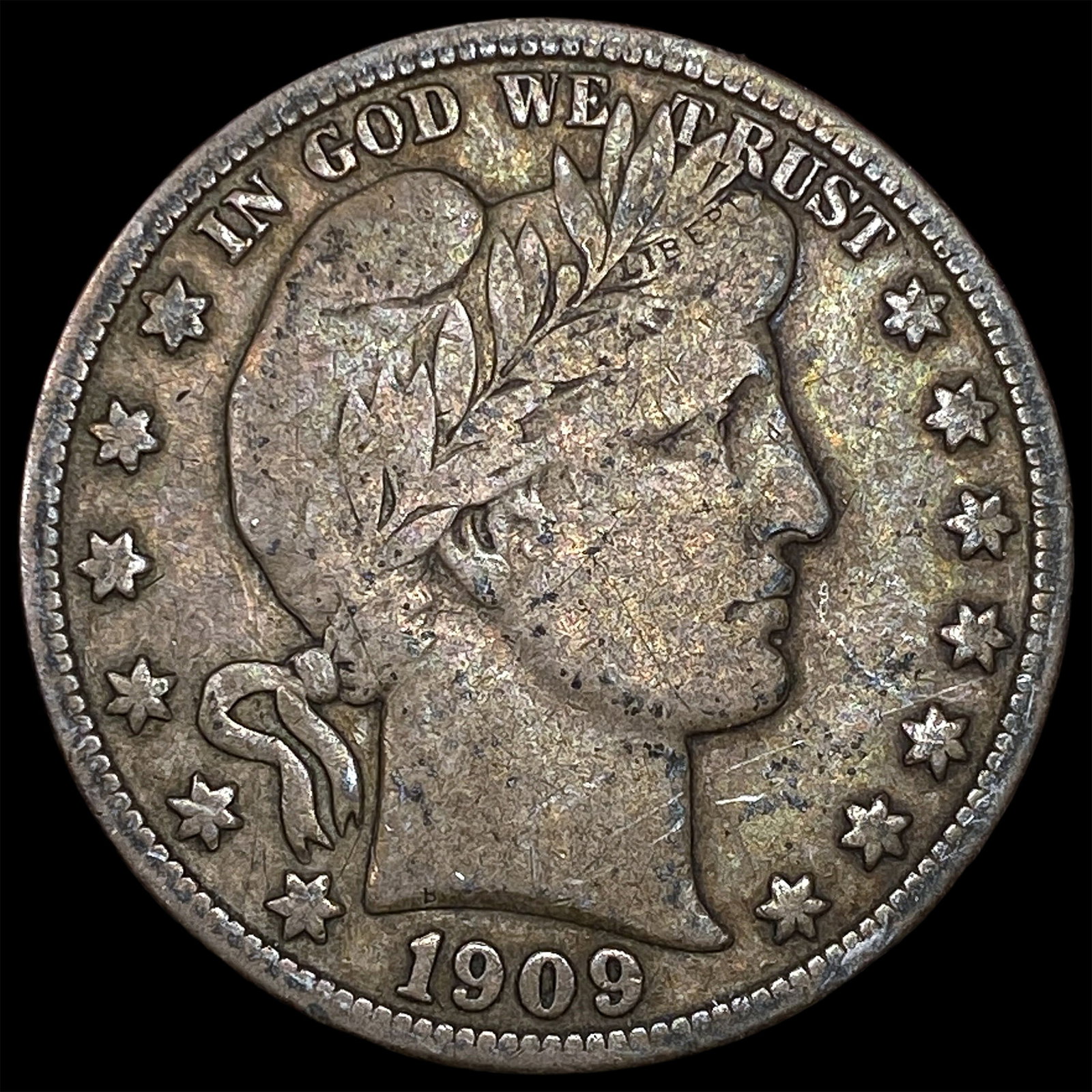 1909-S Silver Barber Half Dollar LIGHTLY CIRCULATED (1 of 2)