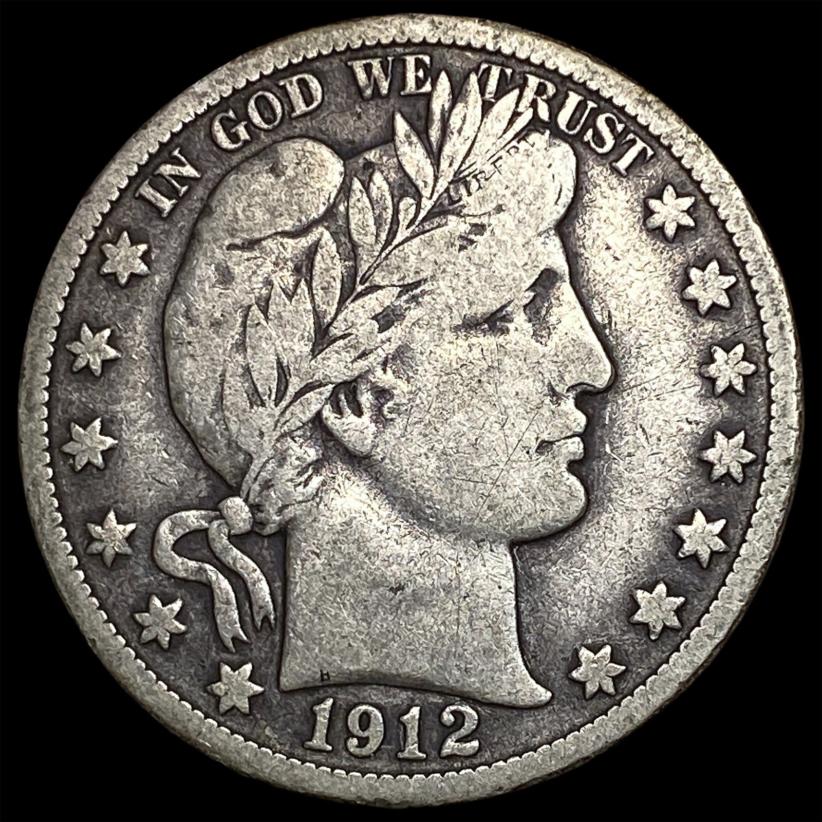 1912-S Silver Barber Half Dollar LIGHTLY CIRCULATED (1 of 2)