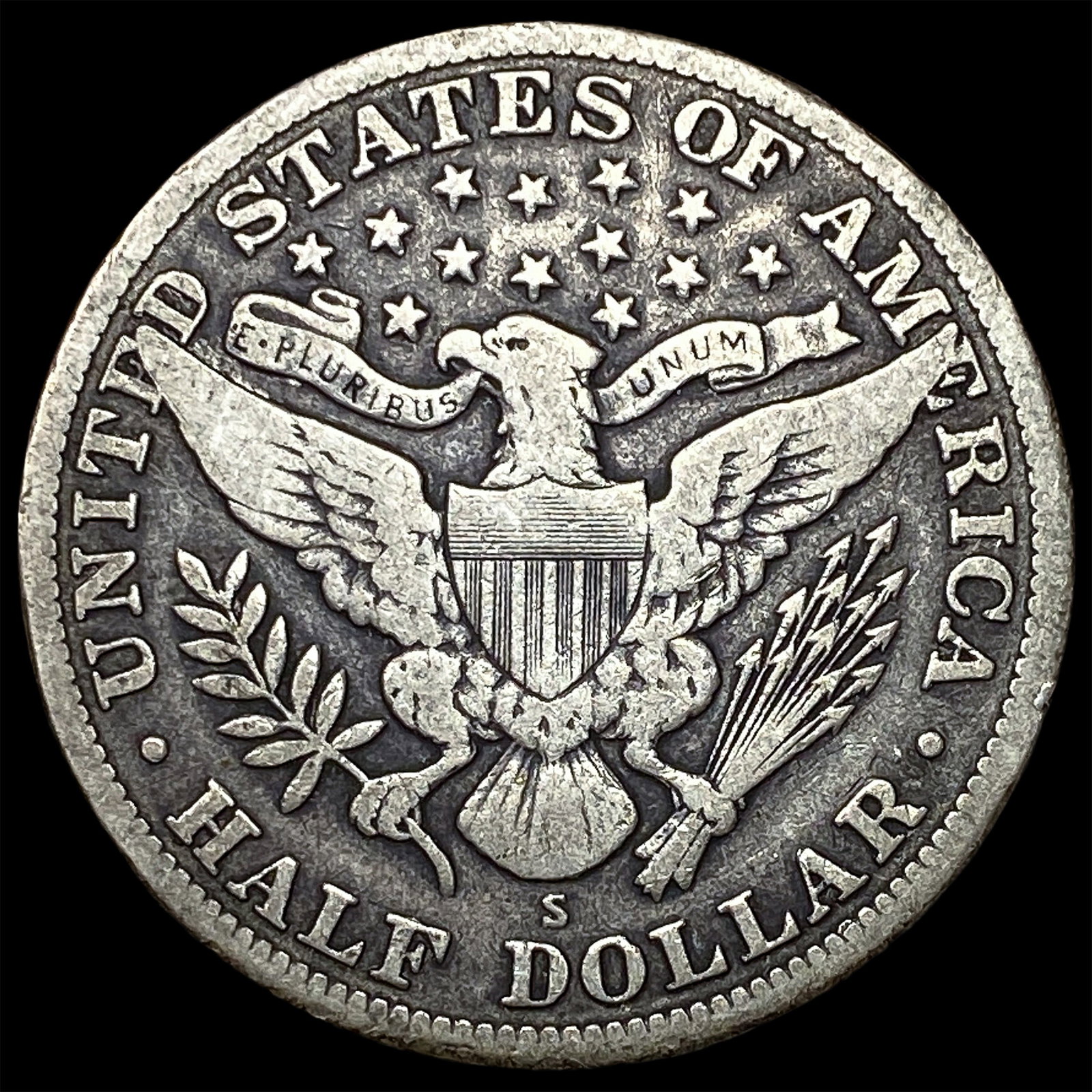 1912-S Silver Barber Half Dollar LIGHTLY CIRCULATED - 2