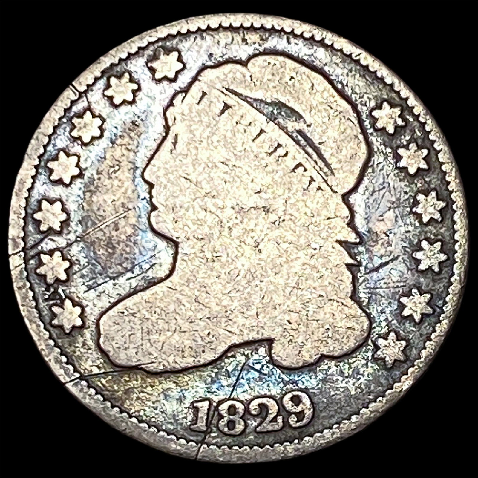 1829 Capped Bust Dime NICELY CIRCULATED: 1829 Capped Bust Dime NICELY CIRCULATED