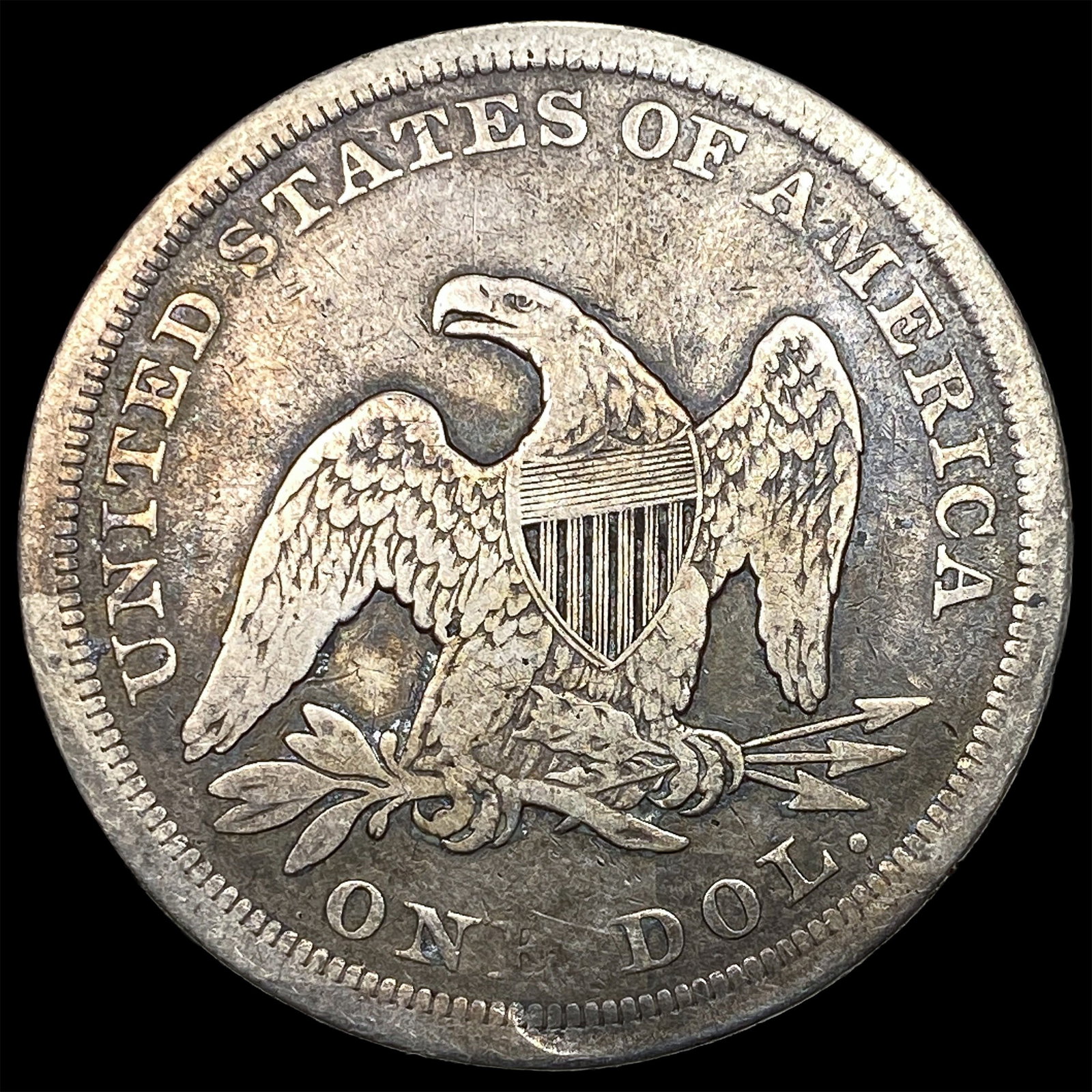 1842 Silver Seated Liberty Dollar LIGHTLY CIRCULATED - 2
