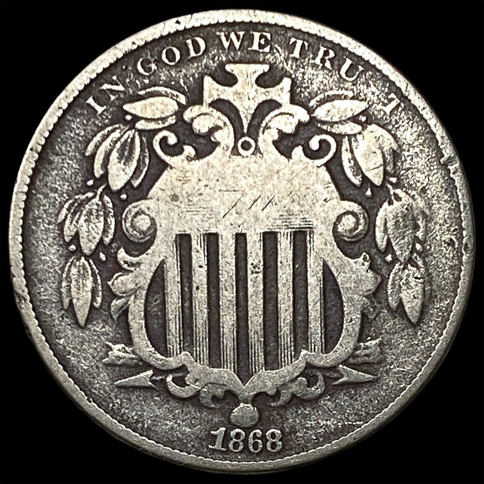 1868 Shield Nickel NICELY CIRCULATED (1 of 2)