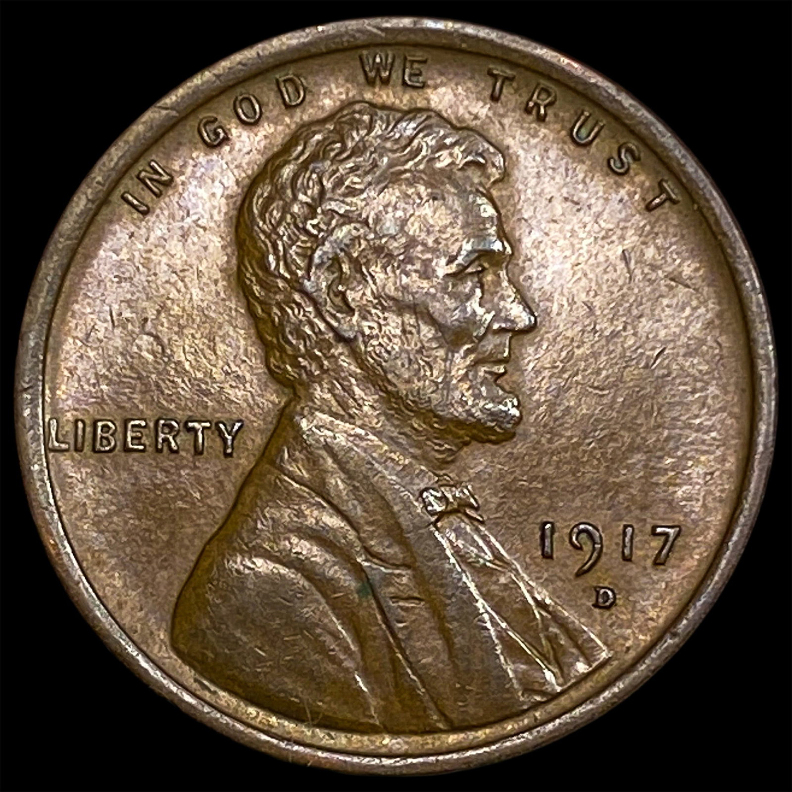 1917-D Lincoln Wheat Cent CHOICE AU: 1917-D Lincoln Wheat Cent CHOICE AU
