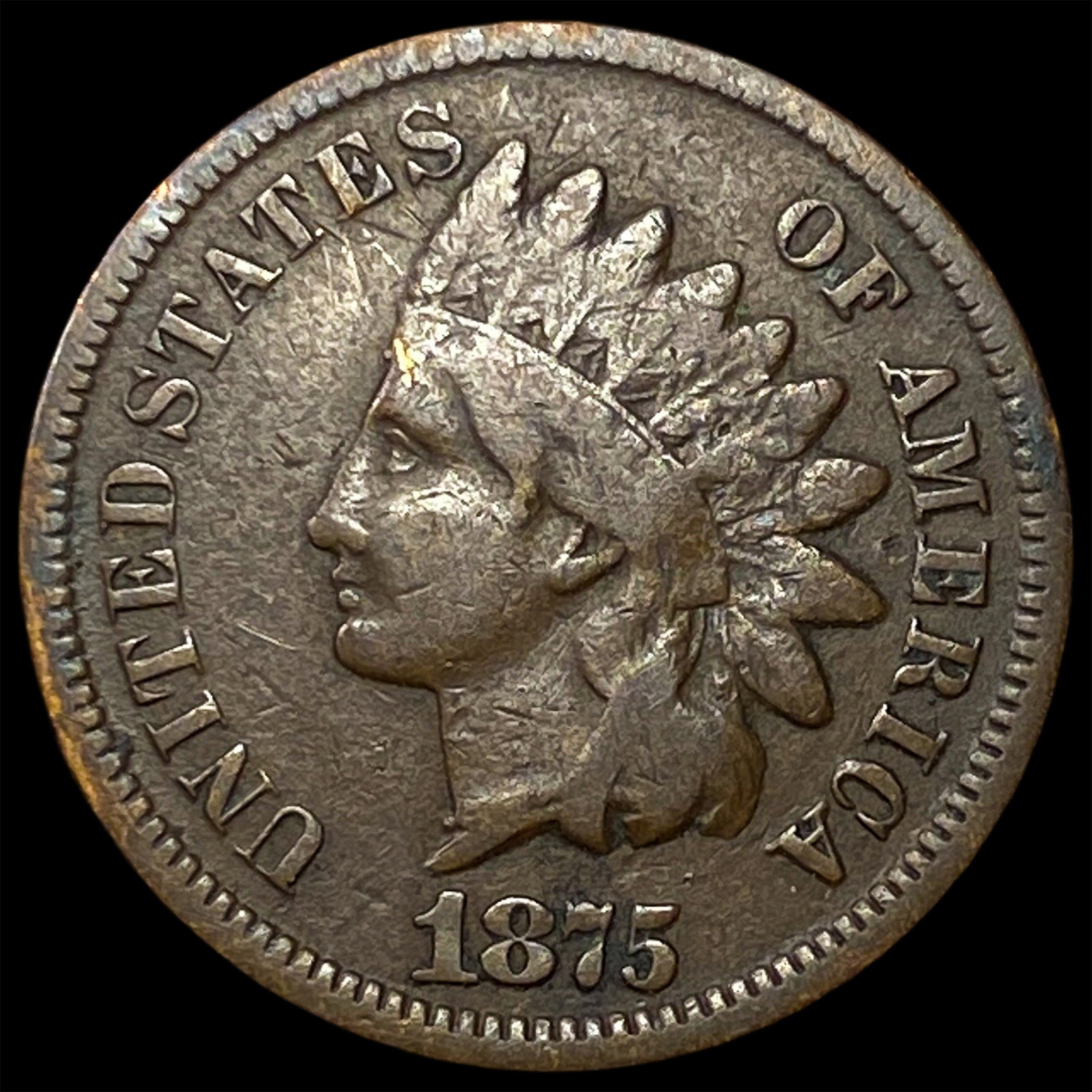 1875 Indian Head Cent LIGHTLY CIRCULATED: 1875 Indian Head Cent LIGHTLY CIRCULATED