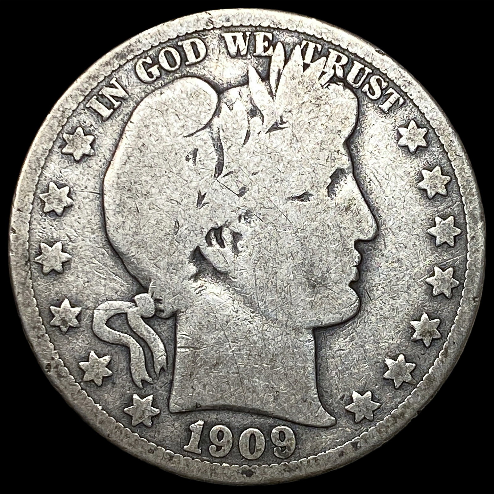 1909-O Silver Barber Half Dollar NICELY CIRCULATED (1 of 2)